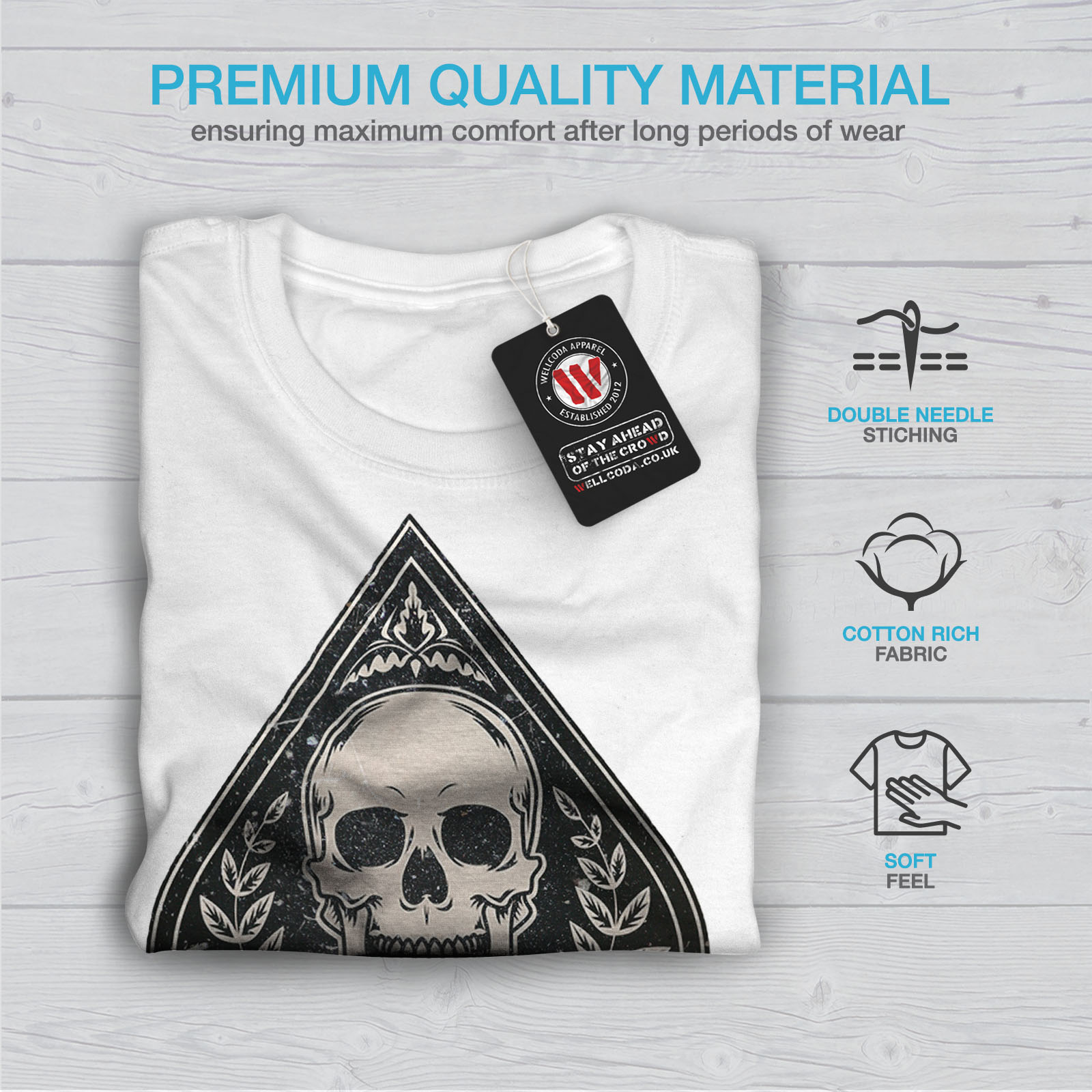 Card Graphic Design Printed Tee Wellcoda Spades Skull Card Gamble Mens T-shirt