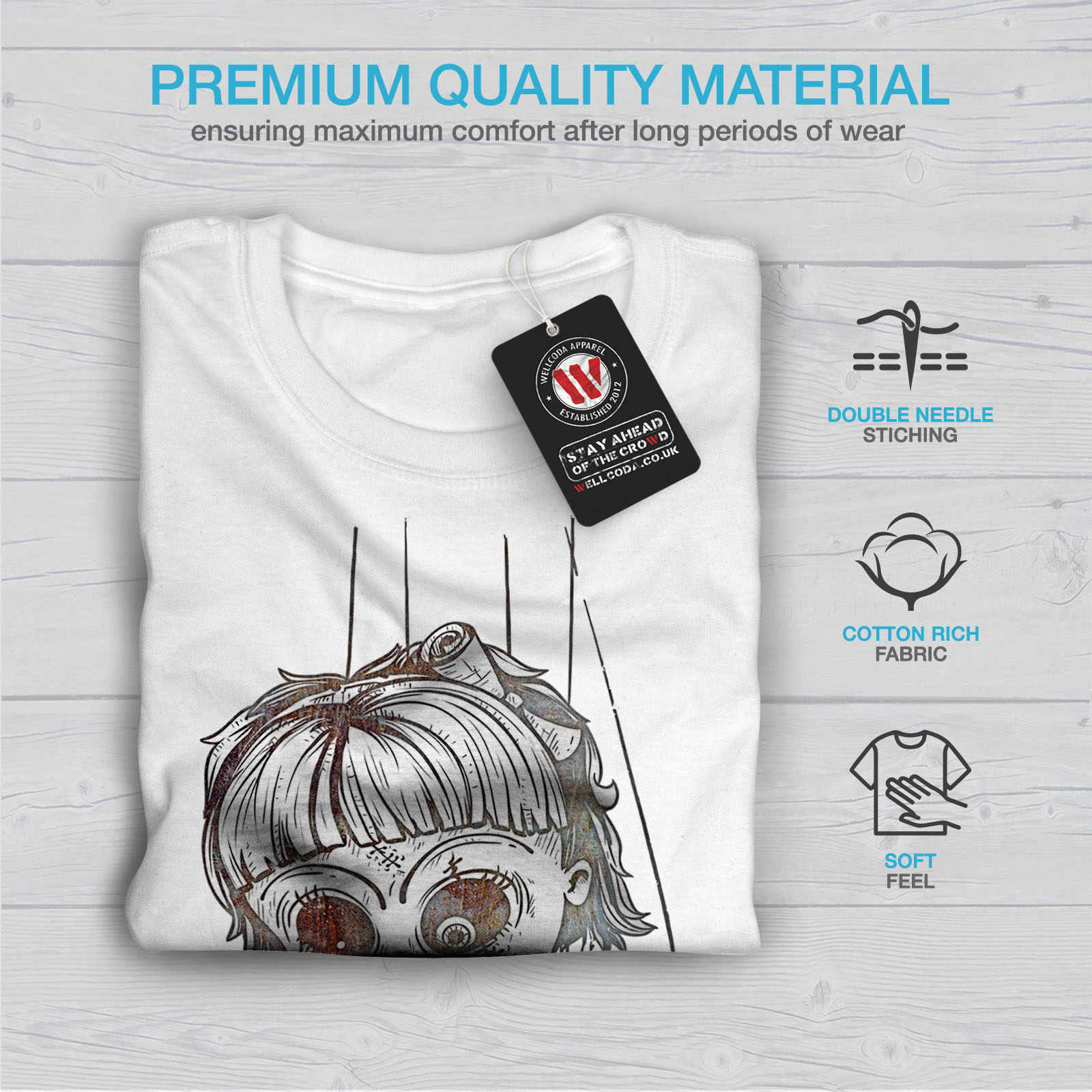 Creepy Graphic Design Printed Tee Wellcoda Undead Marionette Mens T-shirt