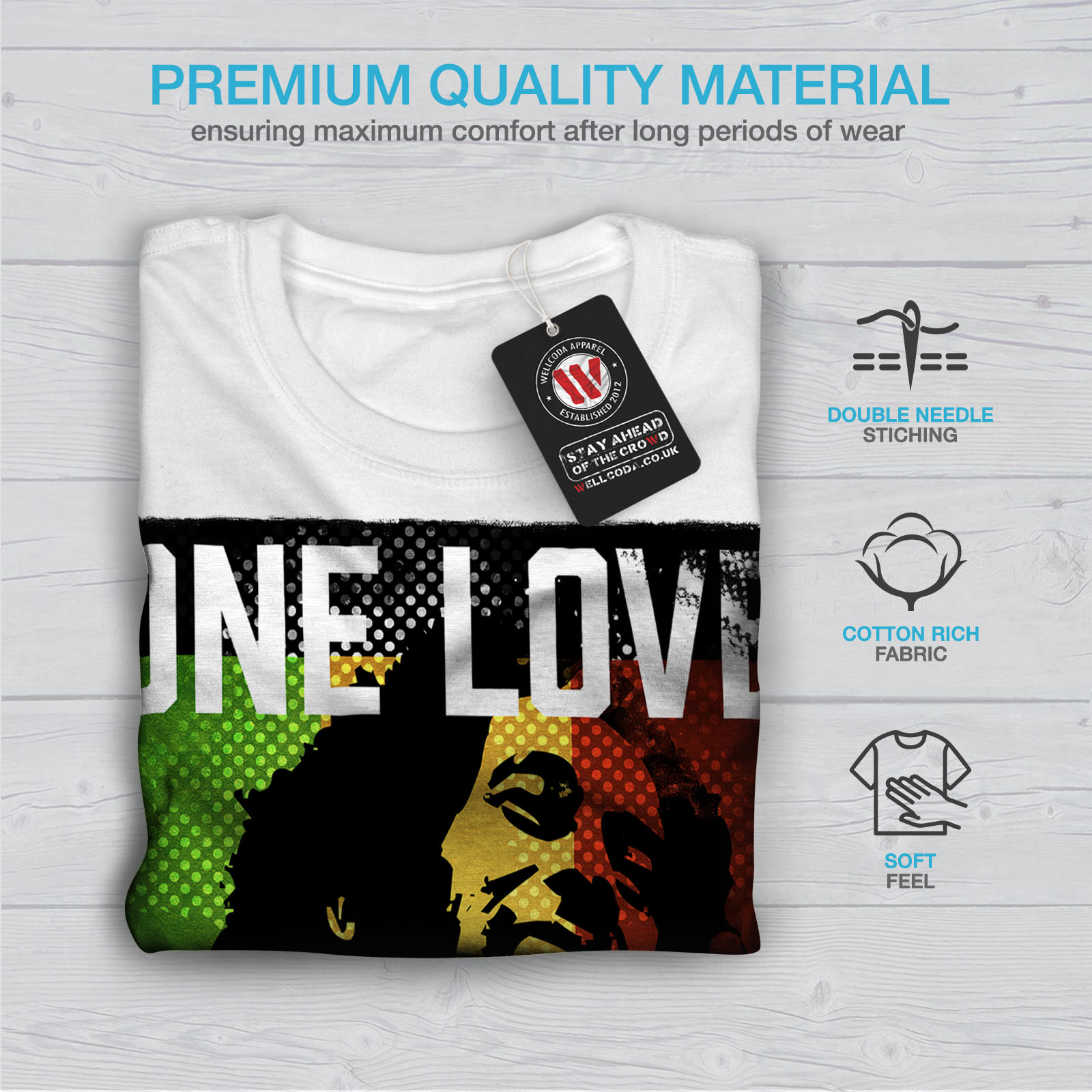 conception graphique imprimé Tee Wellcoda One Love 420 pot T-shirt homme libre 