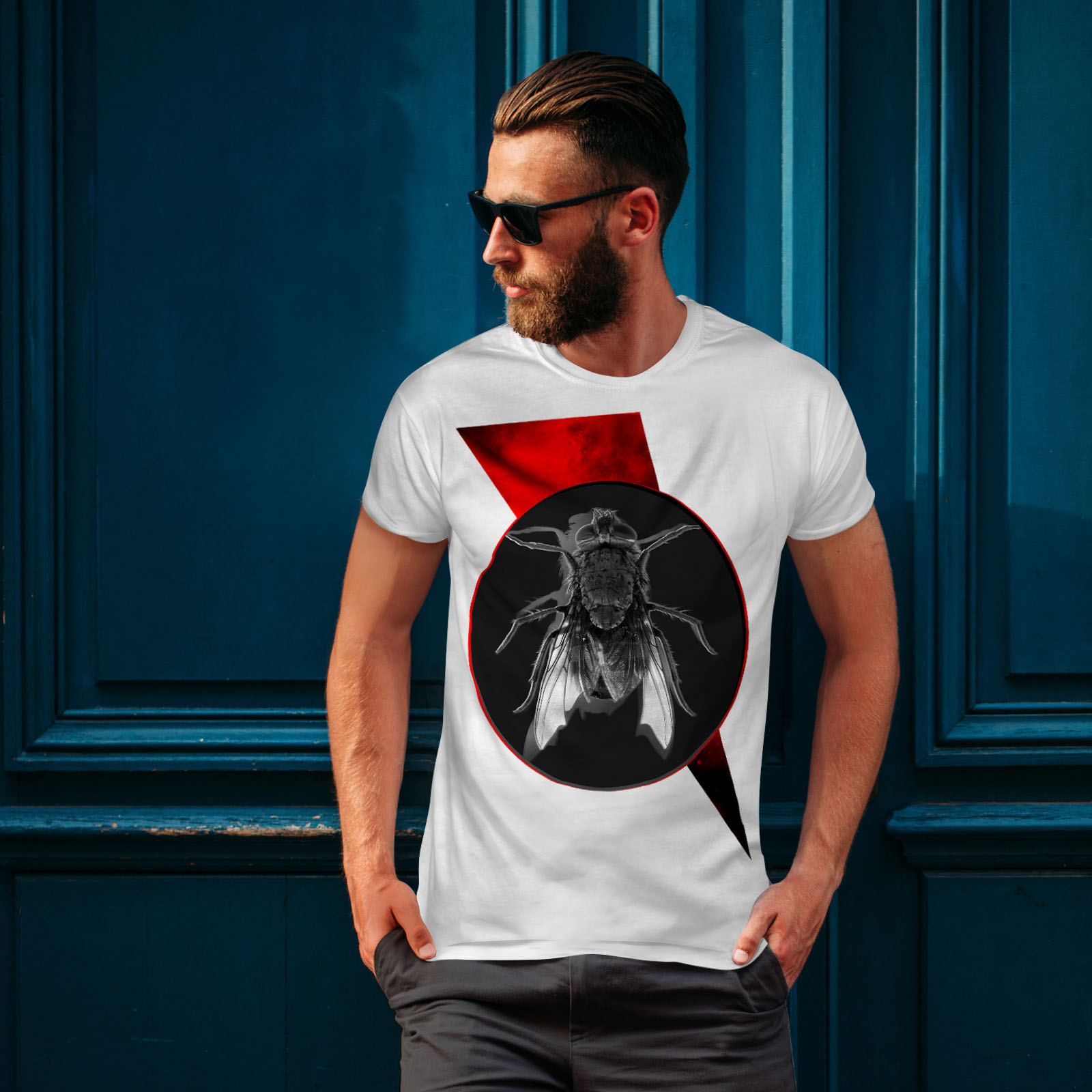 Wellcoda Fly Bug Insect Animal Mens T-shirt Insect Graphic Design Printed Tee