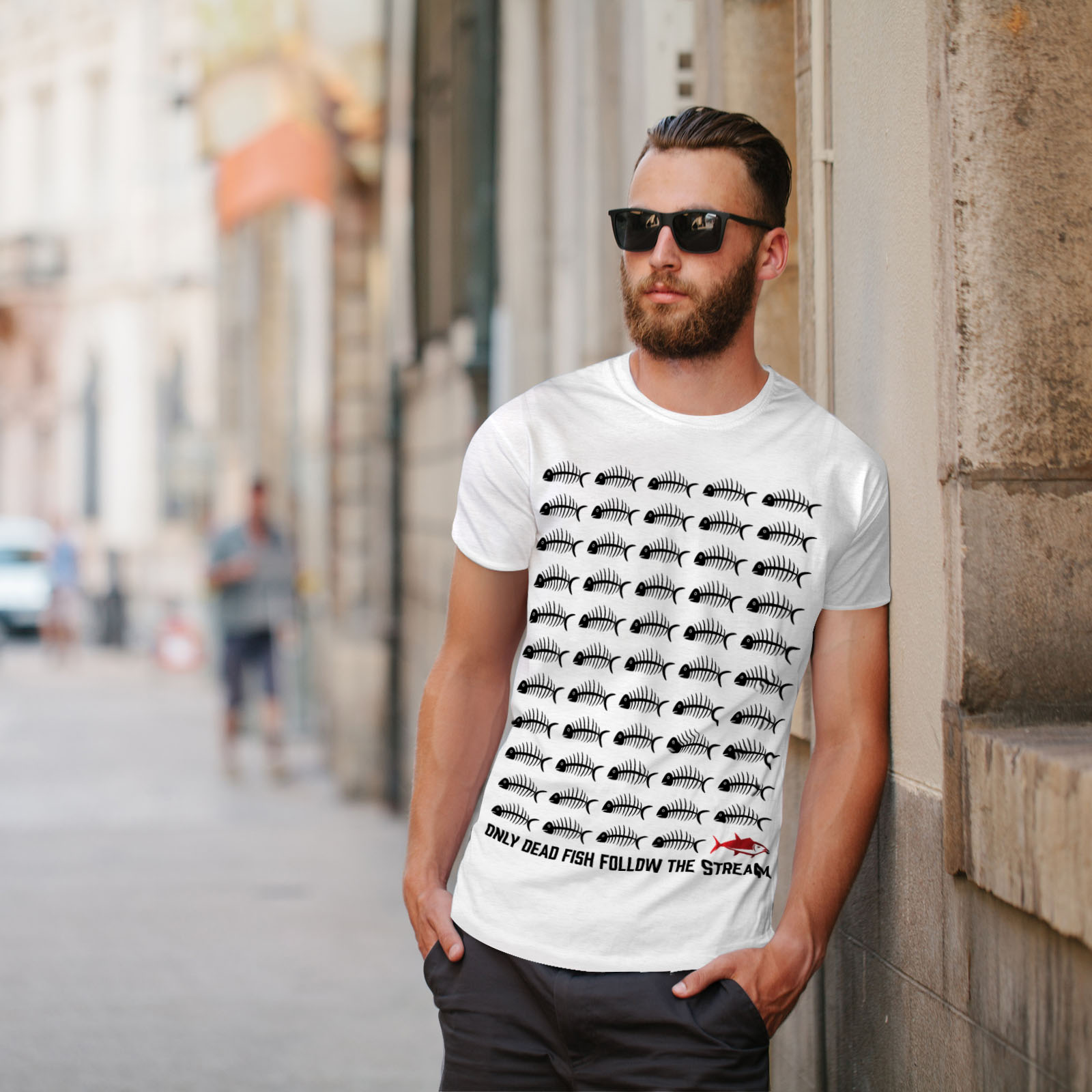 Aqua Graphic Design Printed Tee Wellcoda Fish Motivational Mens T-shirt