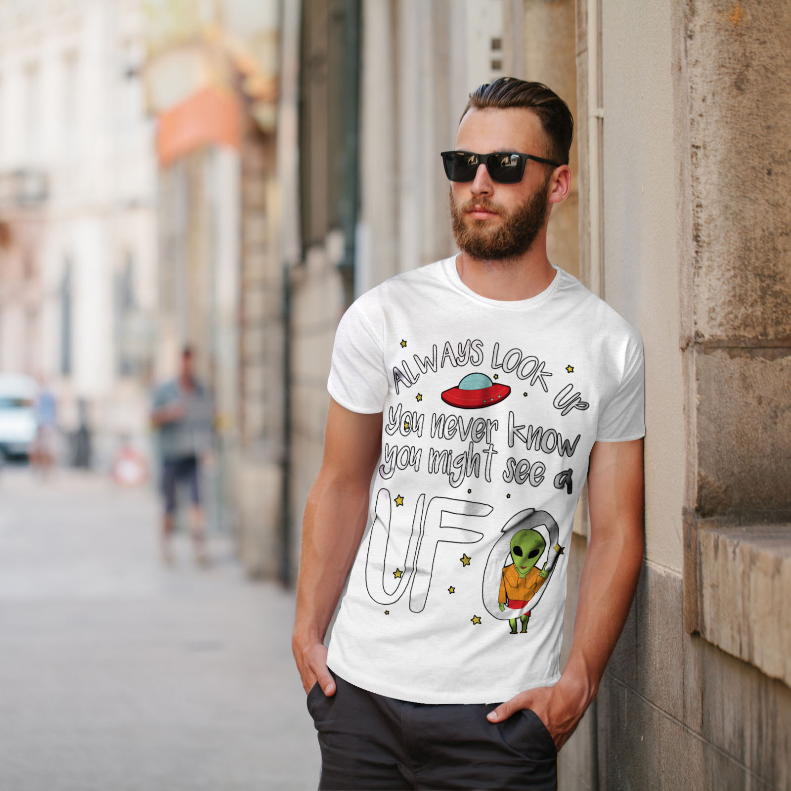 sempre design grafico stampato T-shirt Wellcoda cercare SPAZIO Mars Da Uomo T-shirt