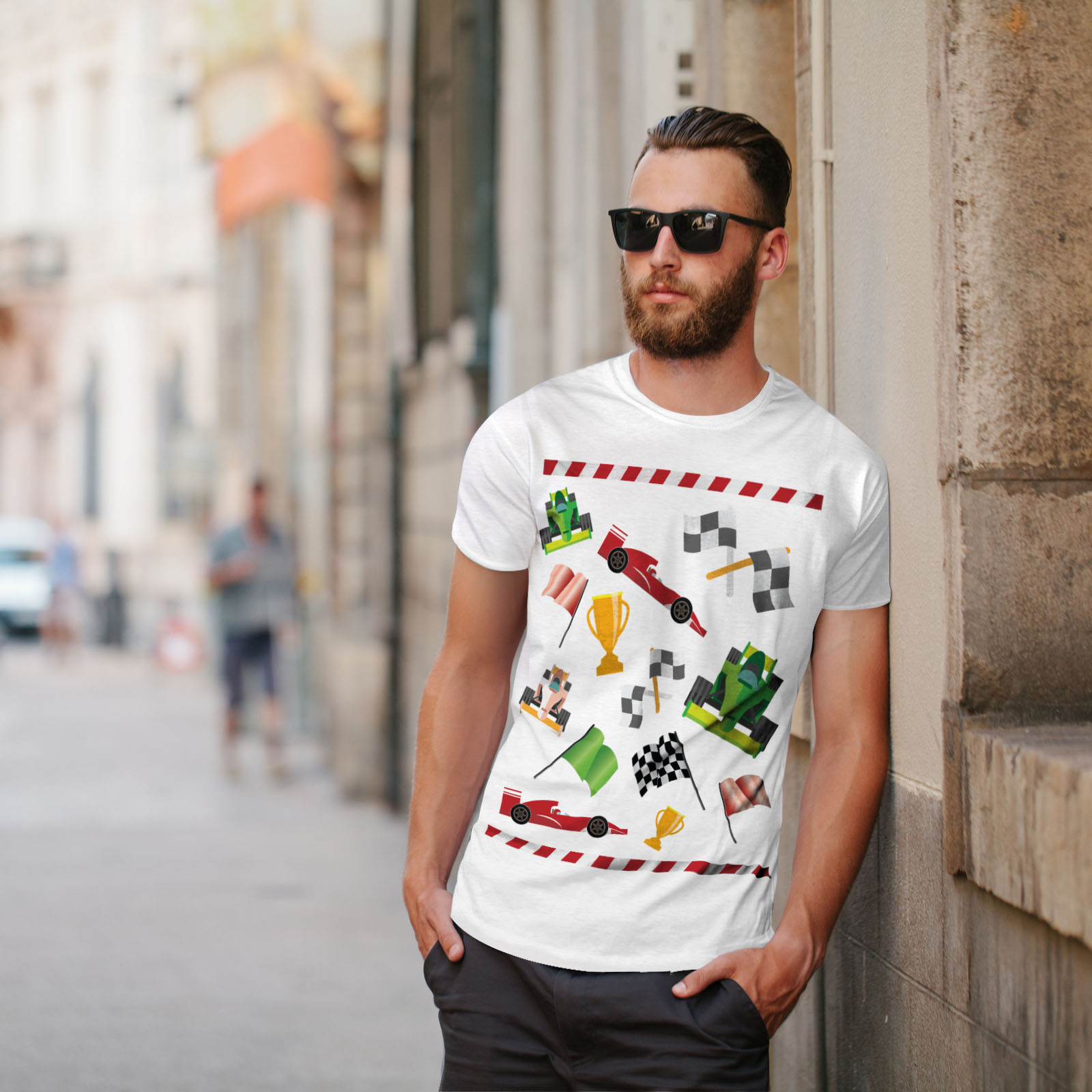 Pattern Graphic Design Printed Tee Wellcoda Formula Racing Mens T-shirt