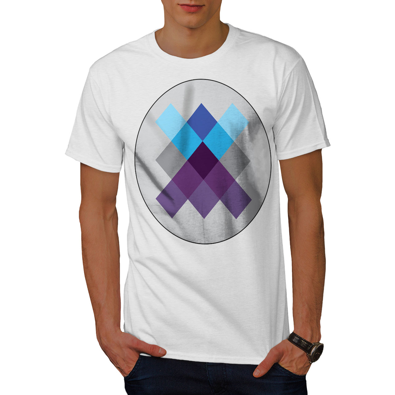 Tripping Graphic Design Printed Tee Wellcoda Geometry Ornament Mens T-shirt