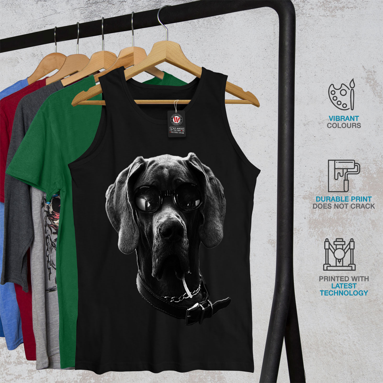 Bad Boy Active Sports Shirt Wellcoda Swag Great Dane Dog Mens Tank Top