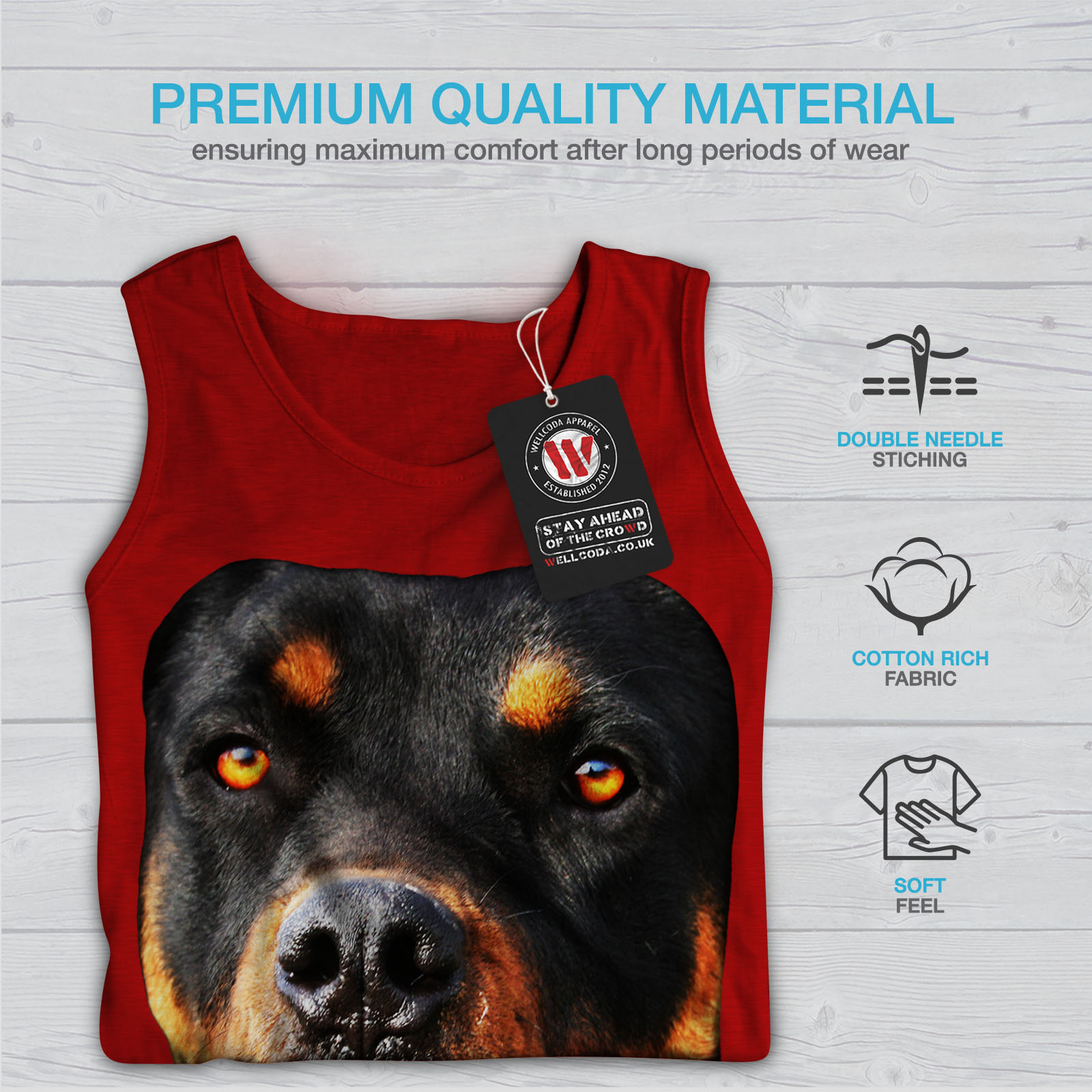 Wellcoda Rottweiler Pup Animal Mens Tank Top Lovely Active Sports Shirt