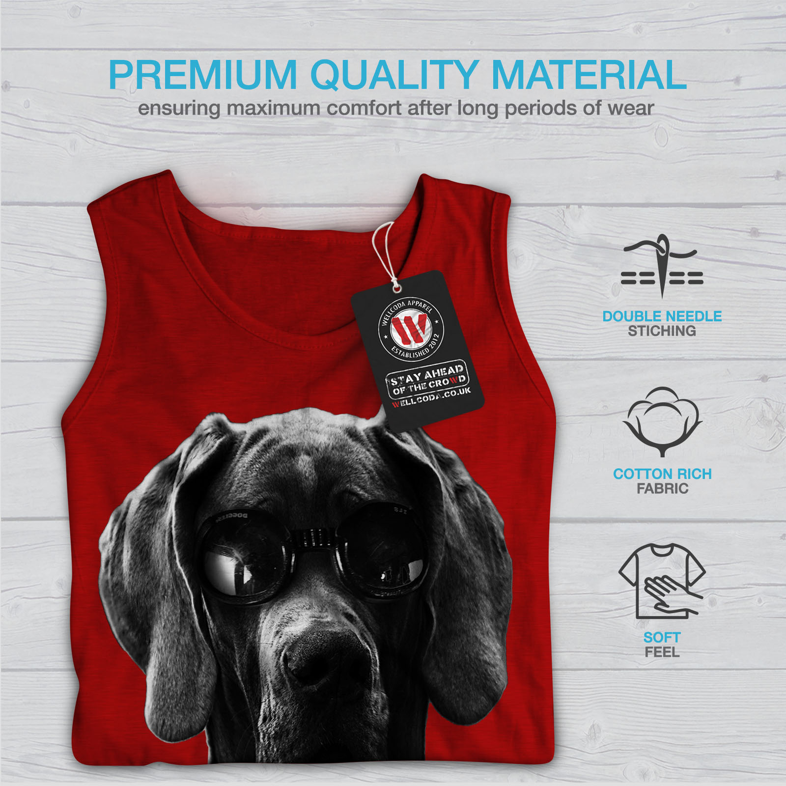 Bad Boy Active Sports Shirt Wellcoda Swag Great Dane Dog Mens Tank Top