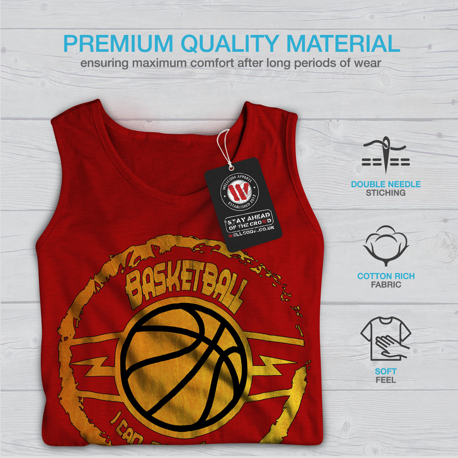 Best Active Sports Shirt Wellcoda Basketball Game Sport Mens Tank Top