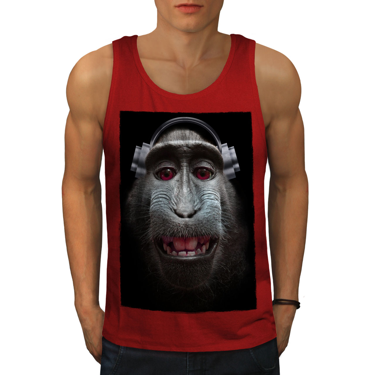 Audio Active Sports Shirt Wellcoda Monkey Song Animal Mens Tank Top