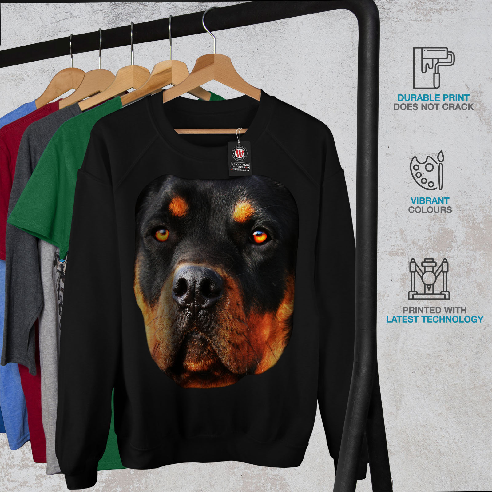 Lovely Casual Pullover Jumper Wellcoda Rottweiler Pup Animal Womens Sweatshirt
