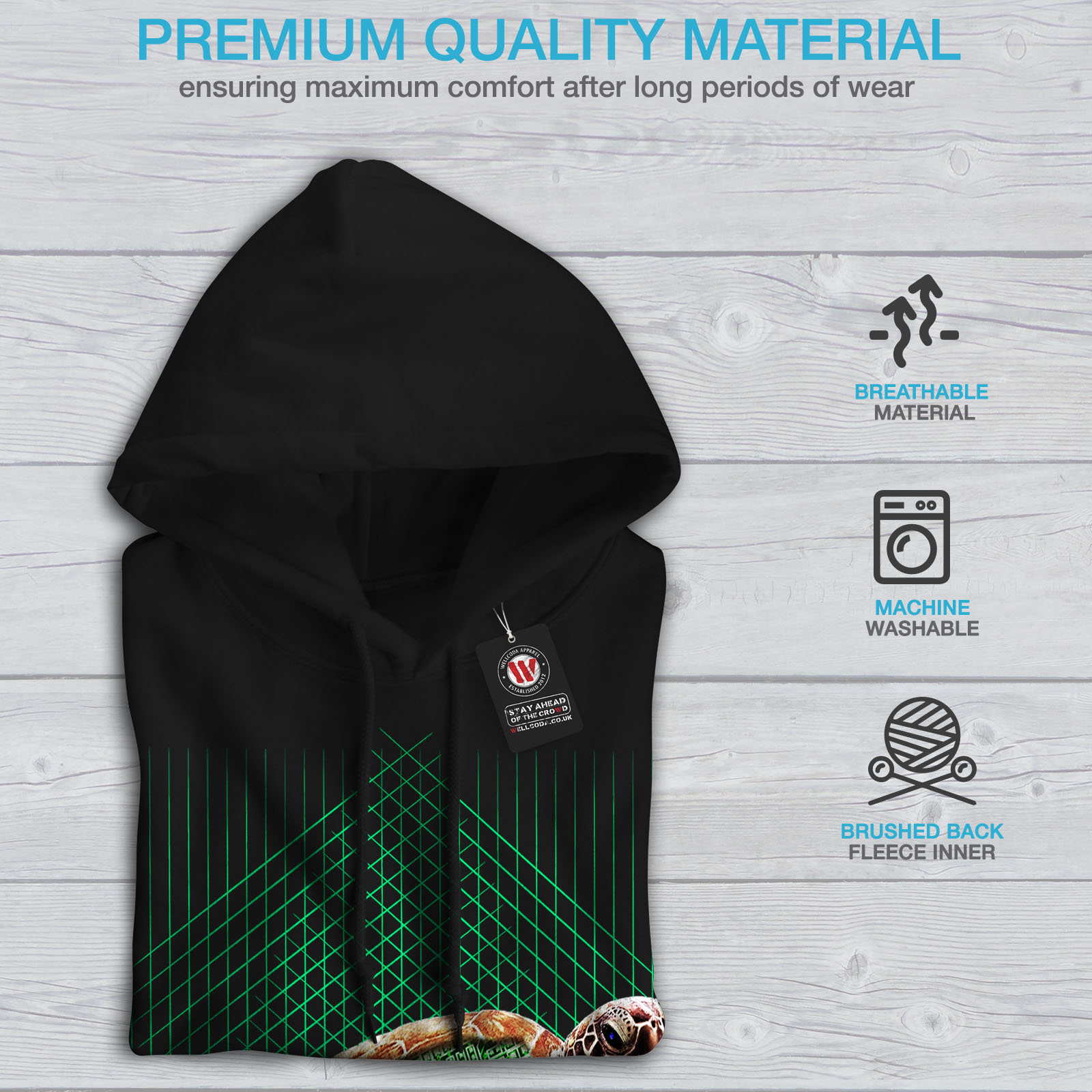 Wellcoda Sea Turtle Progammer Womens Hoodie Tortoise Casual Hooded Sweatshirt