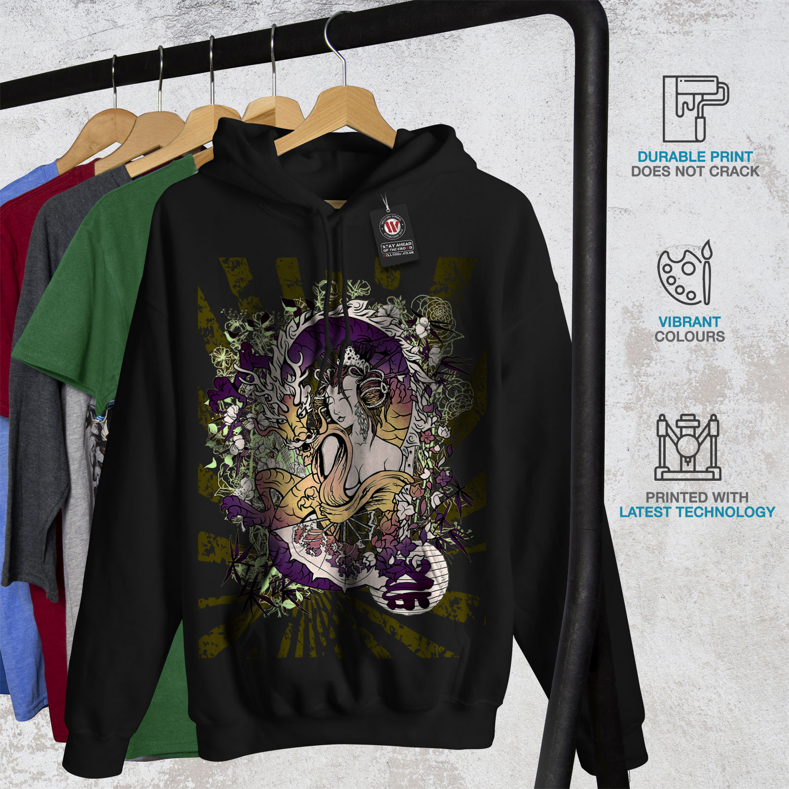 Game Casual Hooded Sweatshirt Wellcoda Dragon Japan Asia Womens Hoodie