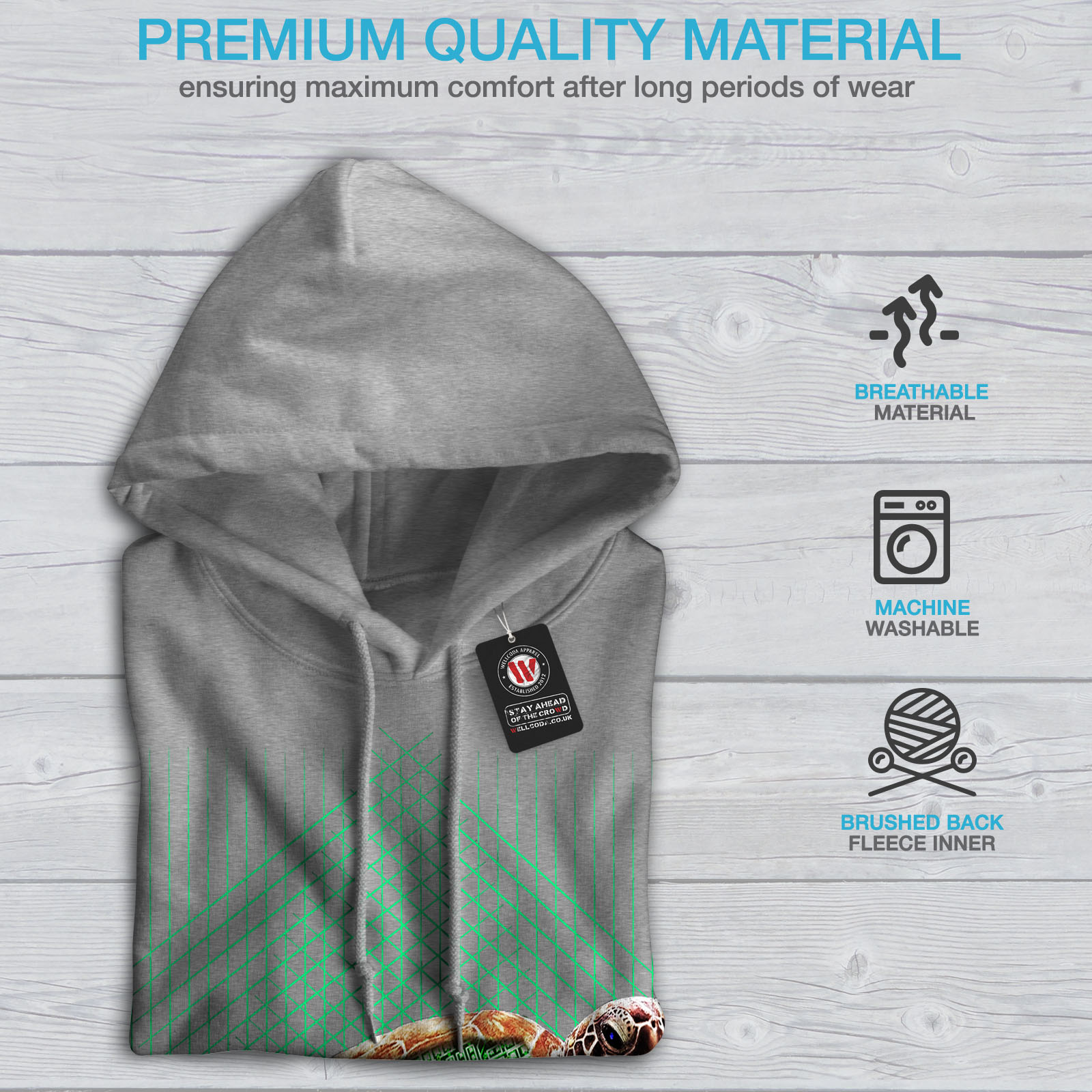 Wellcoda Sea Turtle Progammer Womens Hoodie Tortoise Casual Hooded Sweatshirt