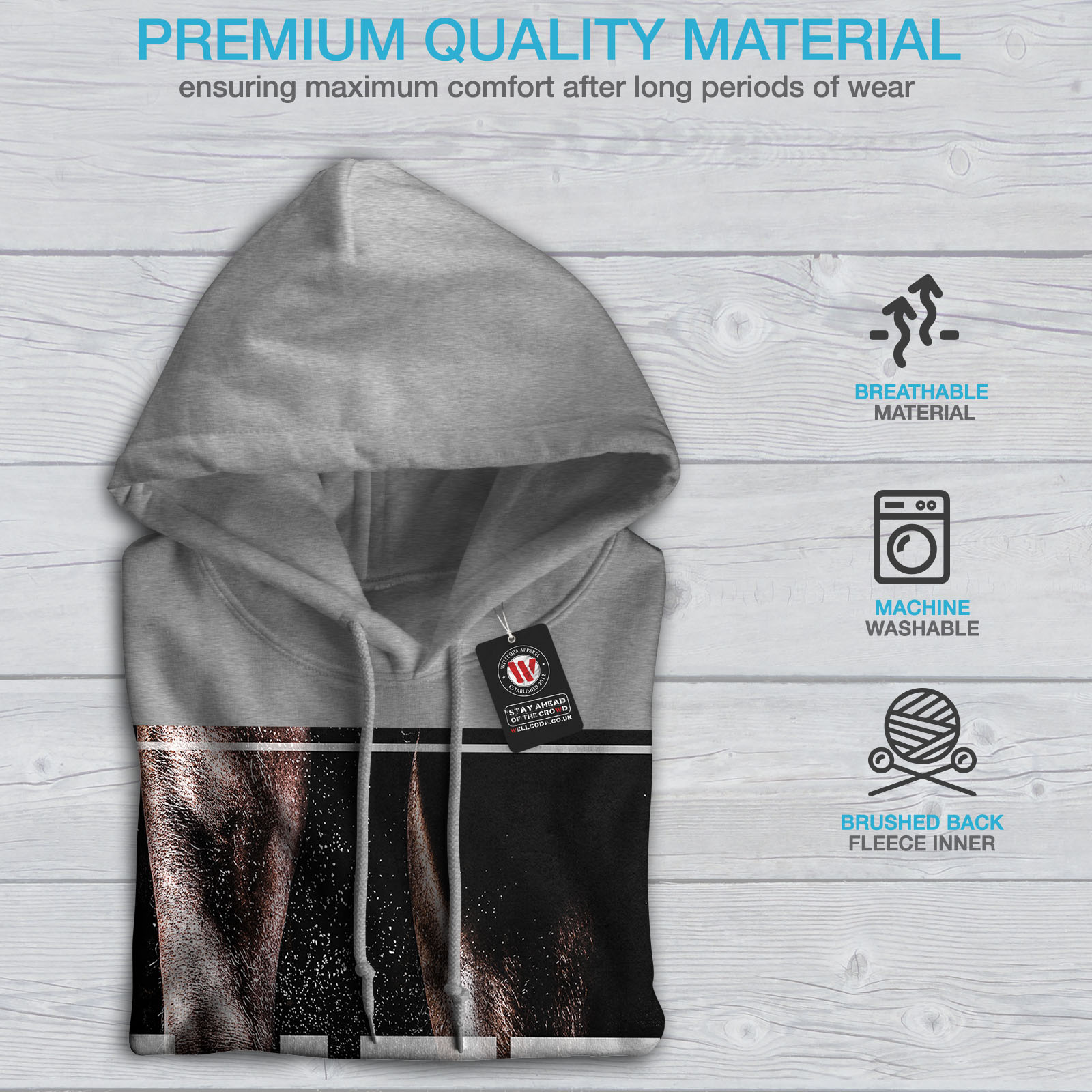 Wellcoda Lift Workout Power Womens Hoodie Muscle Casual Hooded Sweatshirt