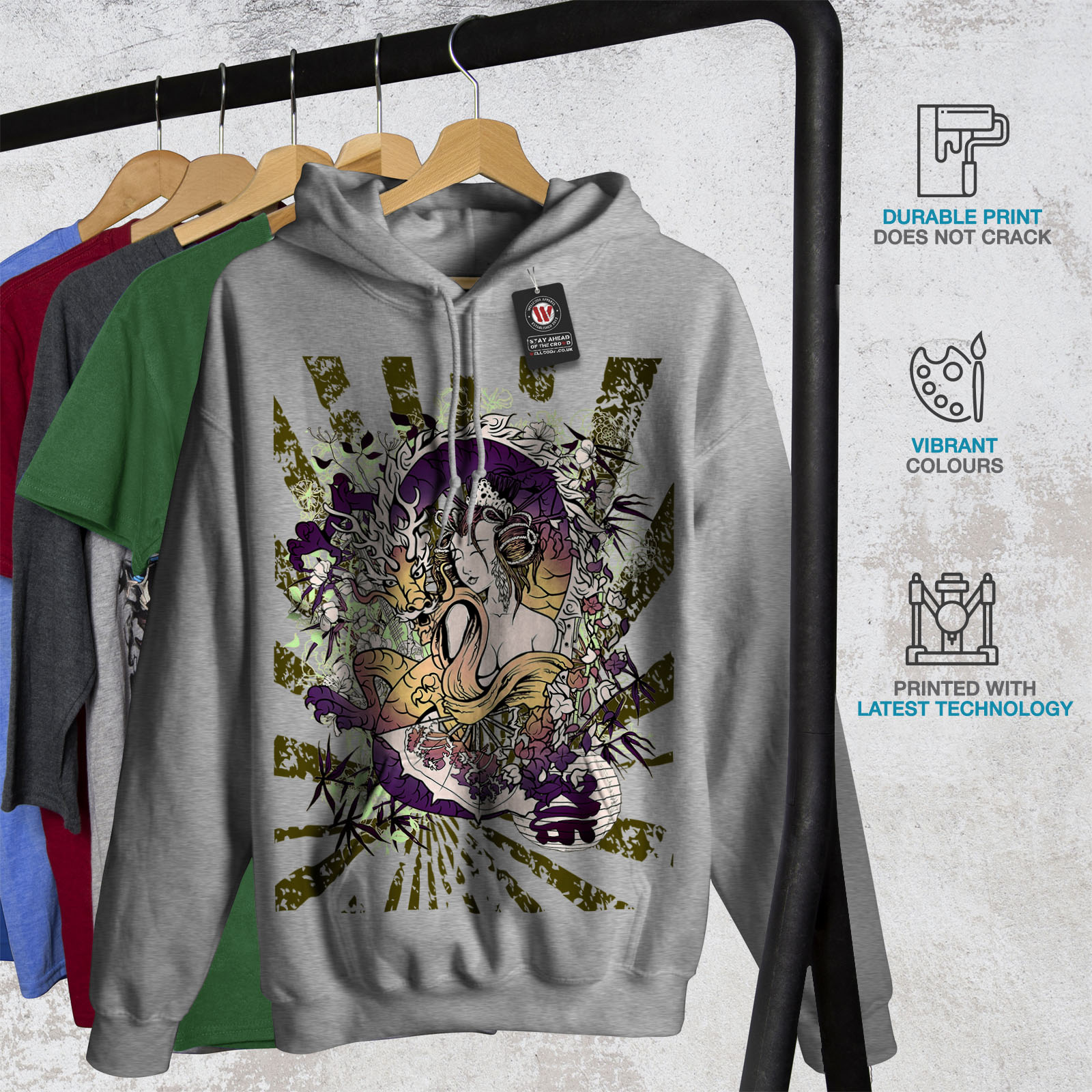Game Casual Hooded Sweatshirt Wellcoda Dragon Japan Asia Womens Hoodie