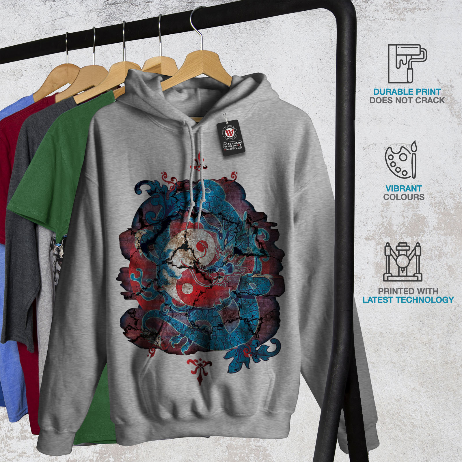 Wellcoda Mystic Fantasy Yin Yang Womens Hoodie Male Casual Hooded Sweatshirt