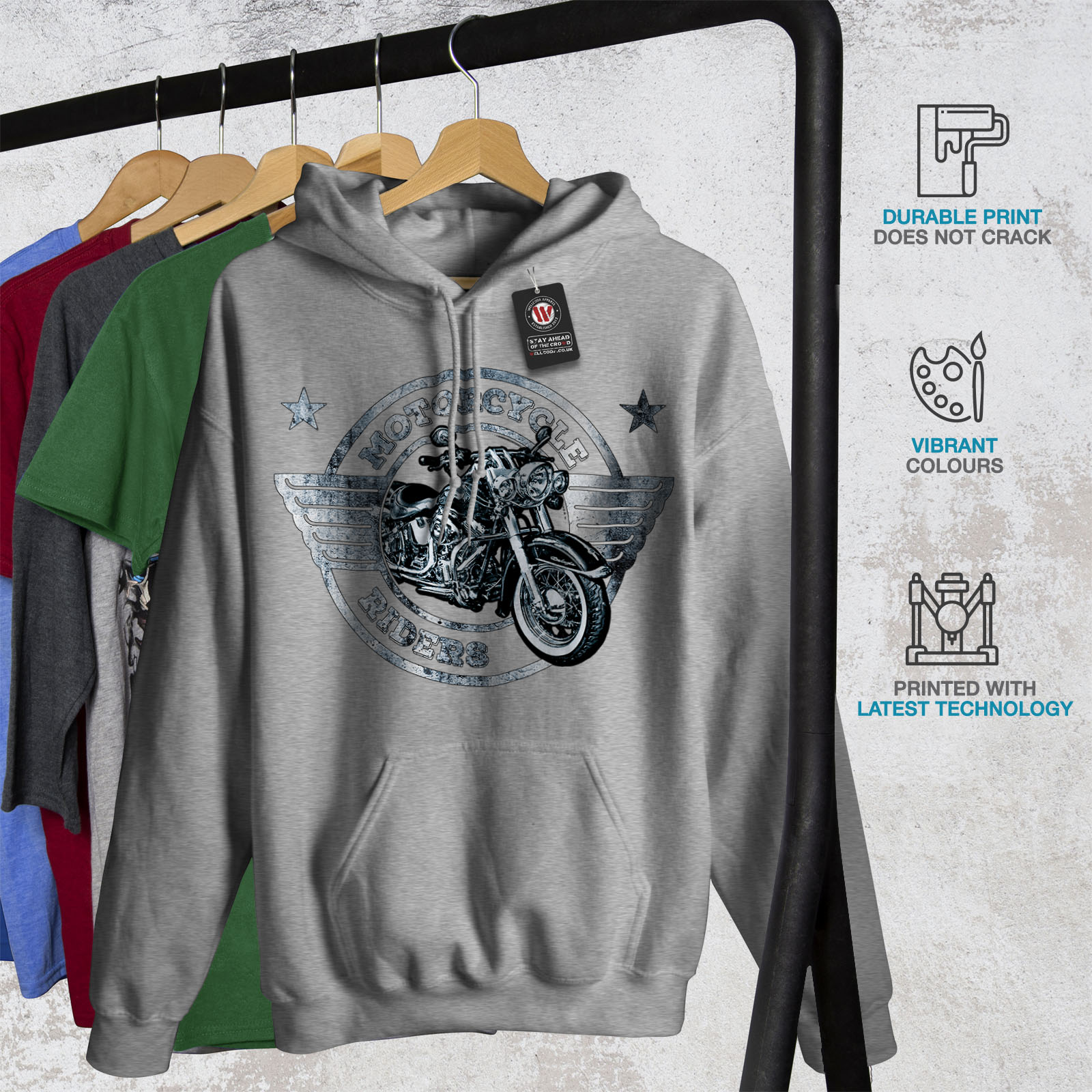 Wellcoda Rider Moto Biker da Donna Felpa con cappuccio BICI Casual Con Cappuccio Felpa