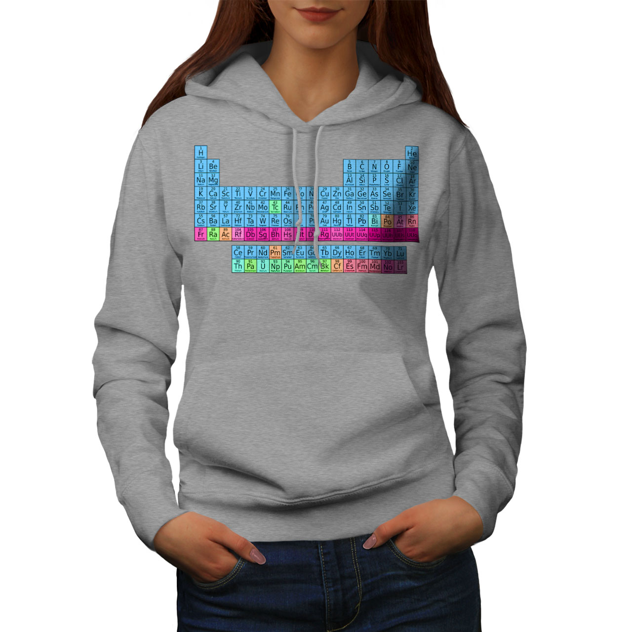 Wellcoda Periodic Table Womens Hoodie Chemistry Casual Hooded Sweatshirt