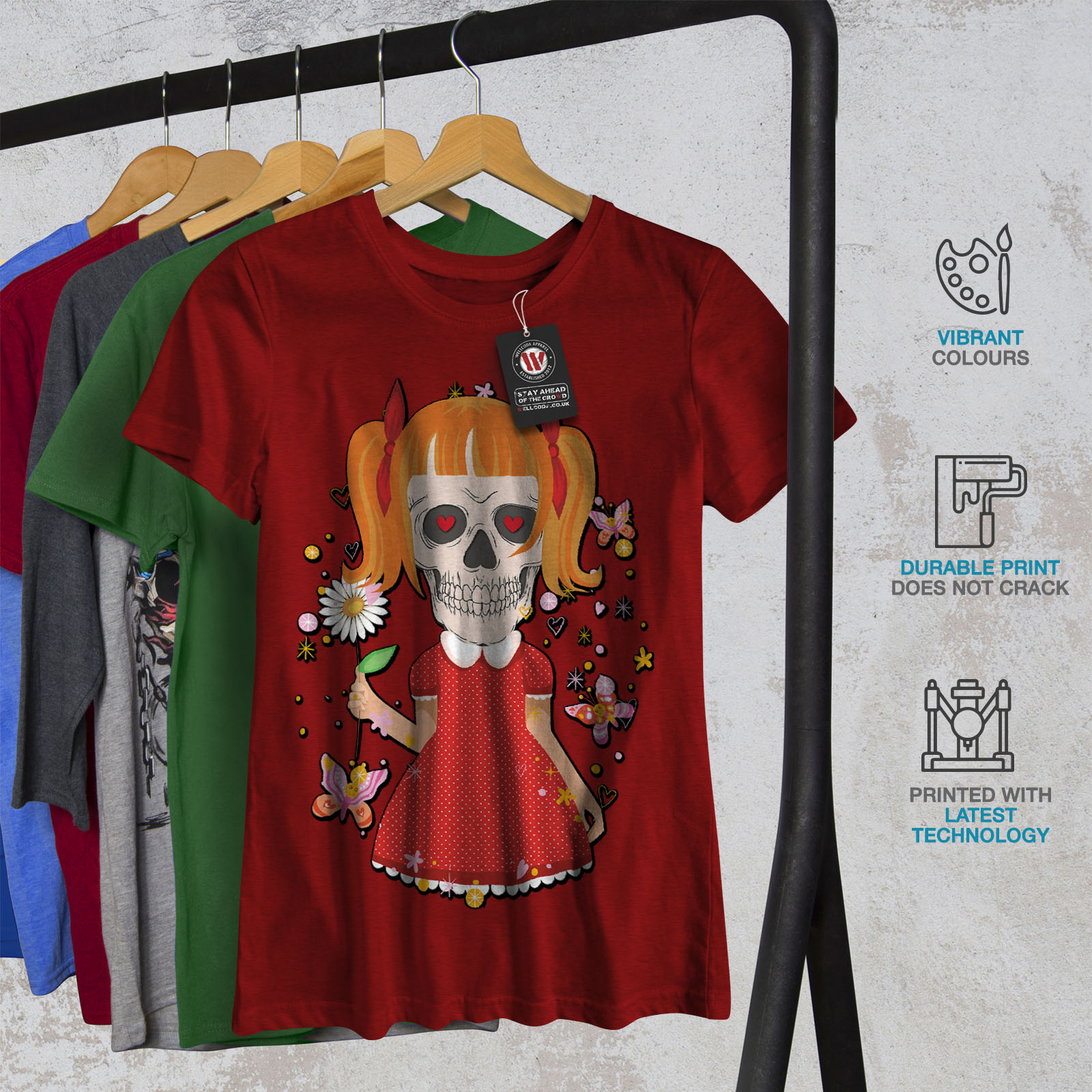 Girl Sugar Death Skull Women T-shirt NEWWellcoda