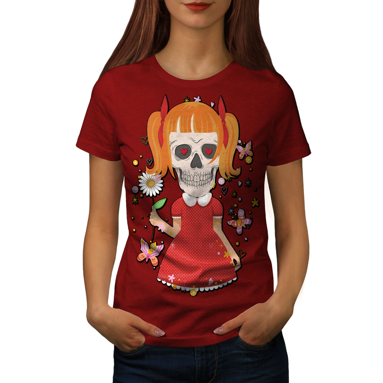 Girl Sugar Death Skull Women T-shirt NEWWellcoda