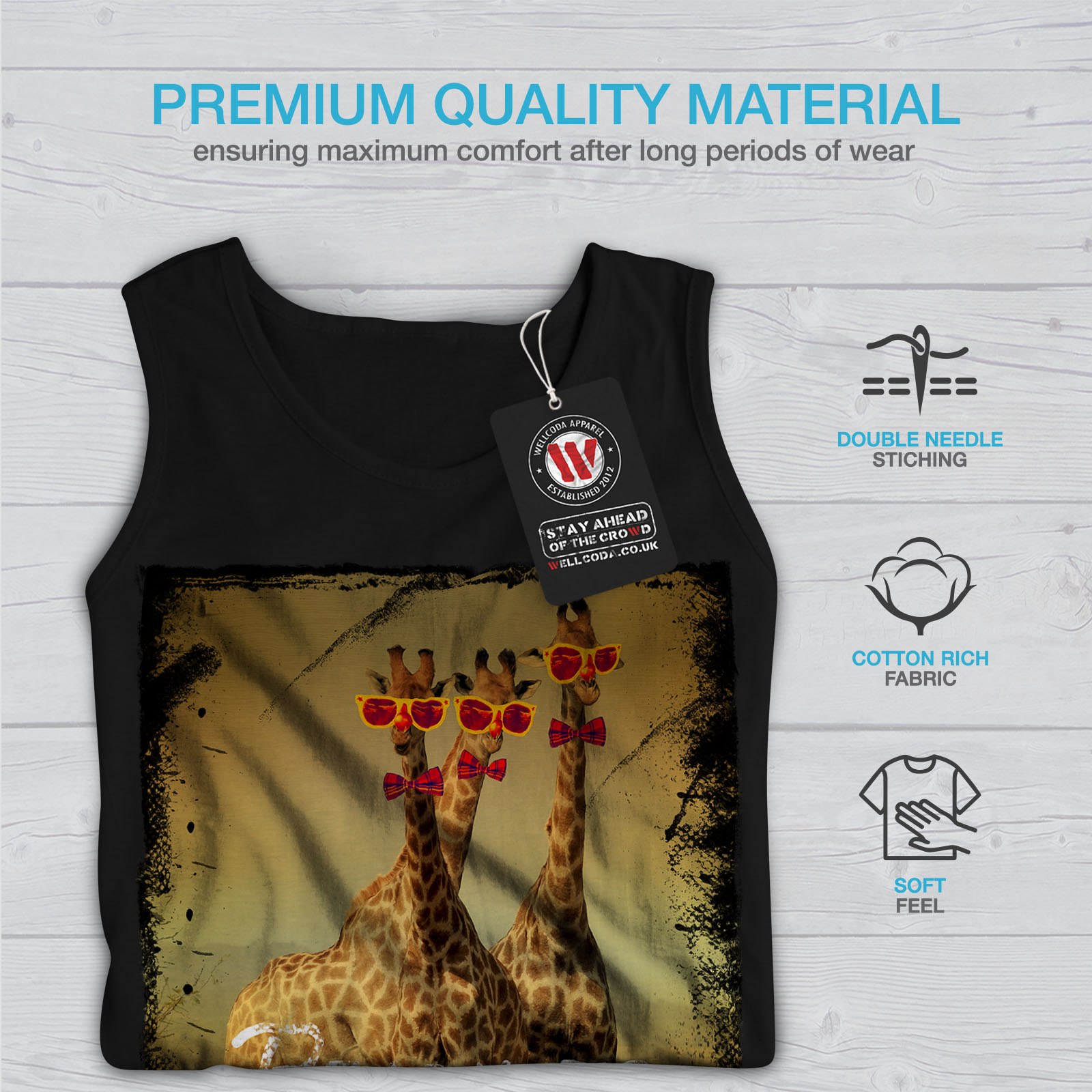 Giraffe PARTY TIME DONNA tank top NUOVAwellcoda