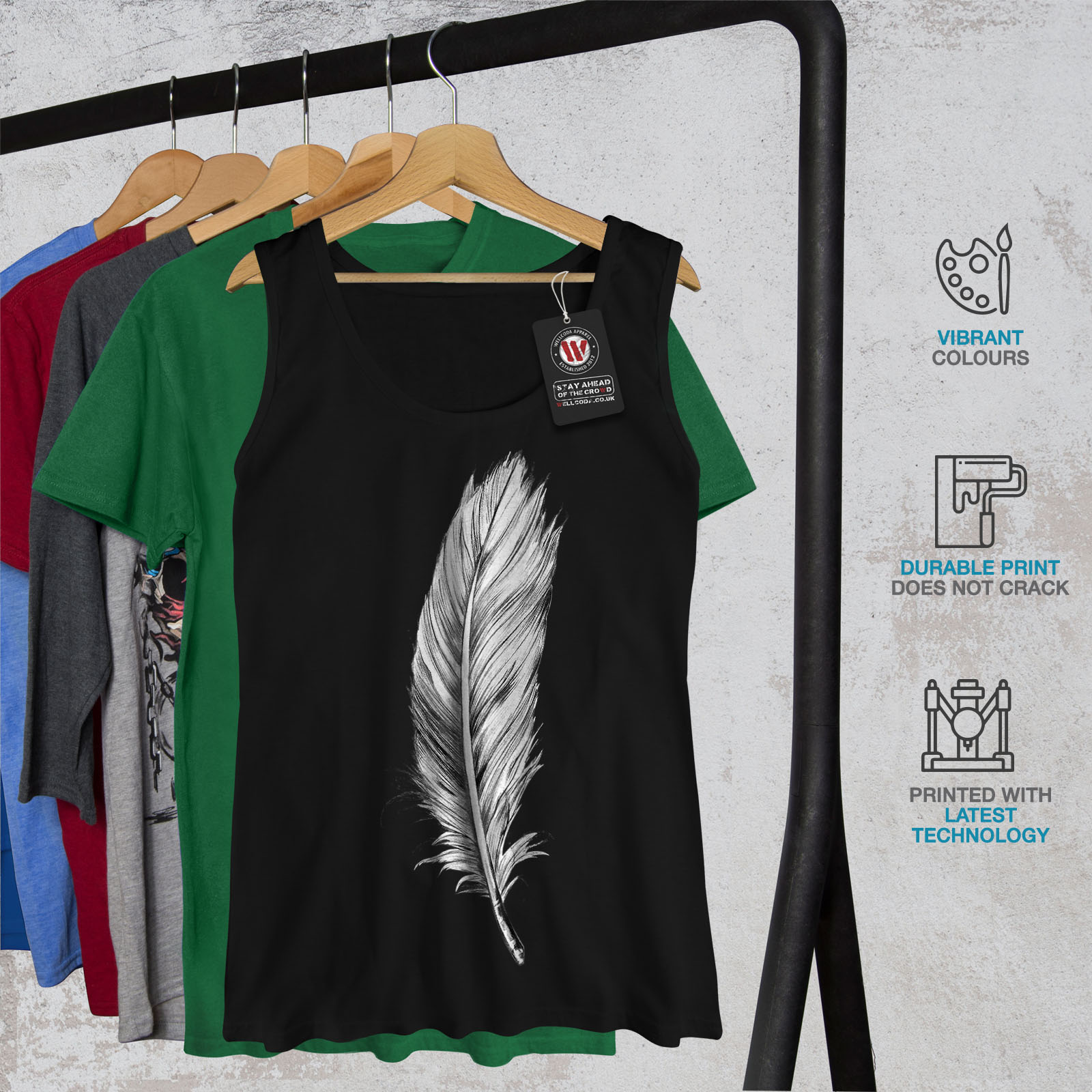 Elegant Feather Women Tank Top NEWWellcoda