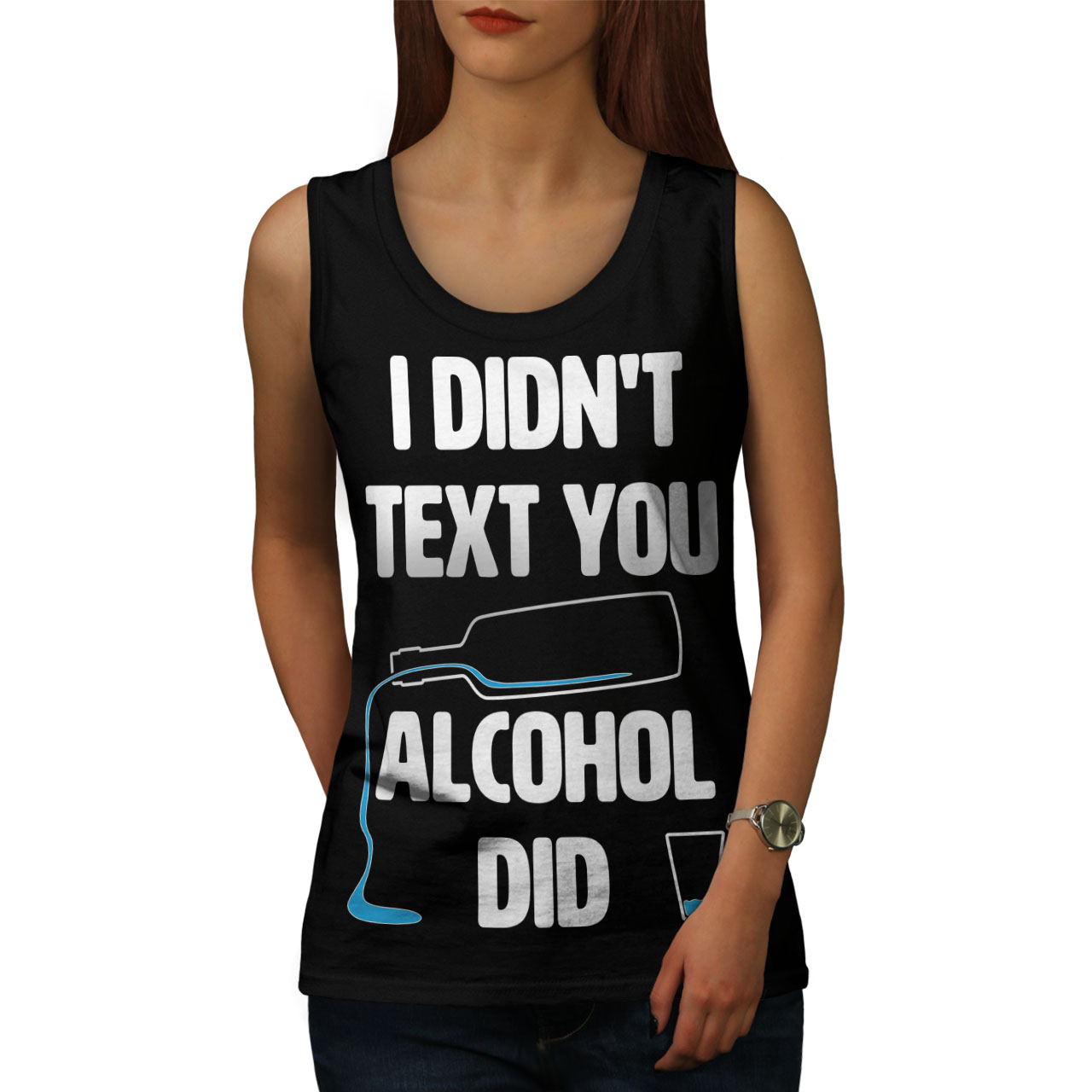 alcool Athletic Sports Shirt Wellcoda alcool texte vous Femme Tank Top 