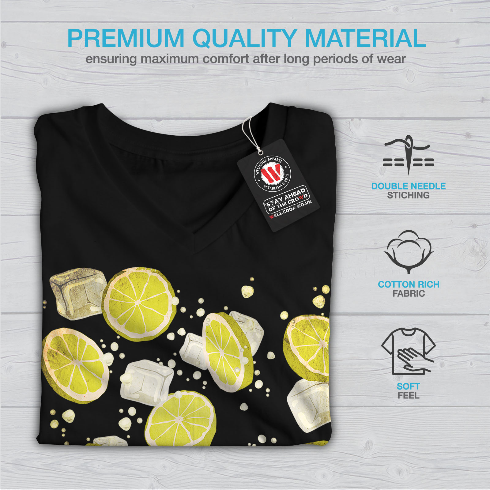 Summer Joy Citron Holiday Femmes T-Shirt col V nouveauwellcoda