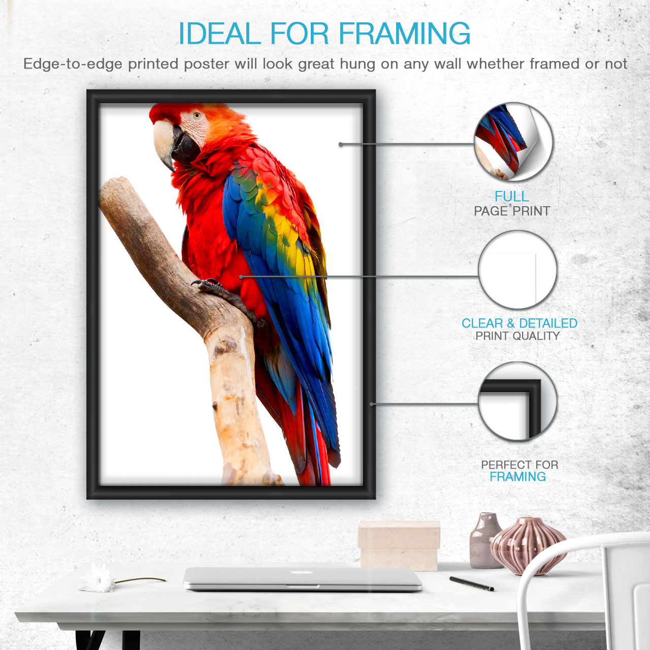 Tropical Parrot Bird Matte//Glossy PosterWellcoda