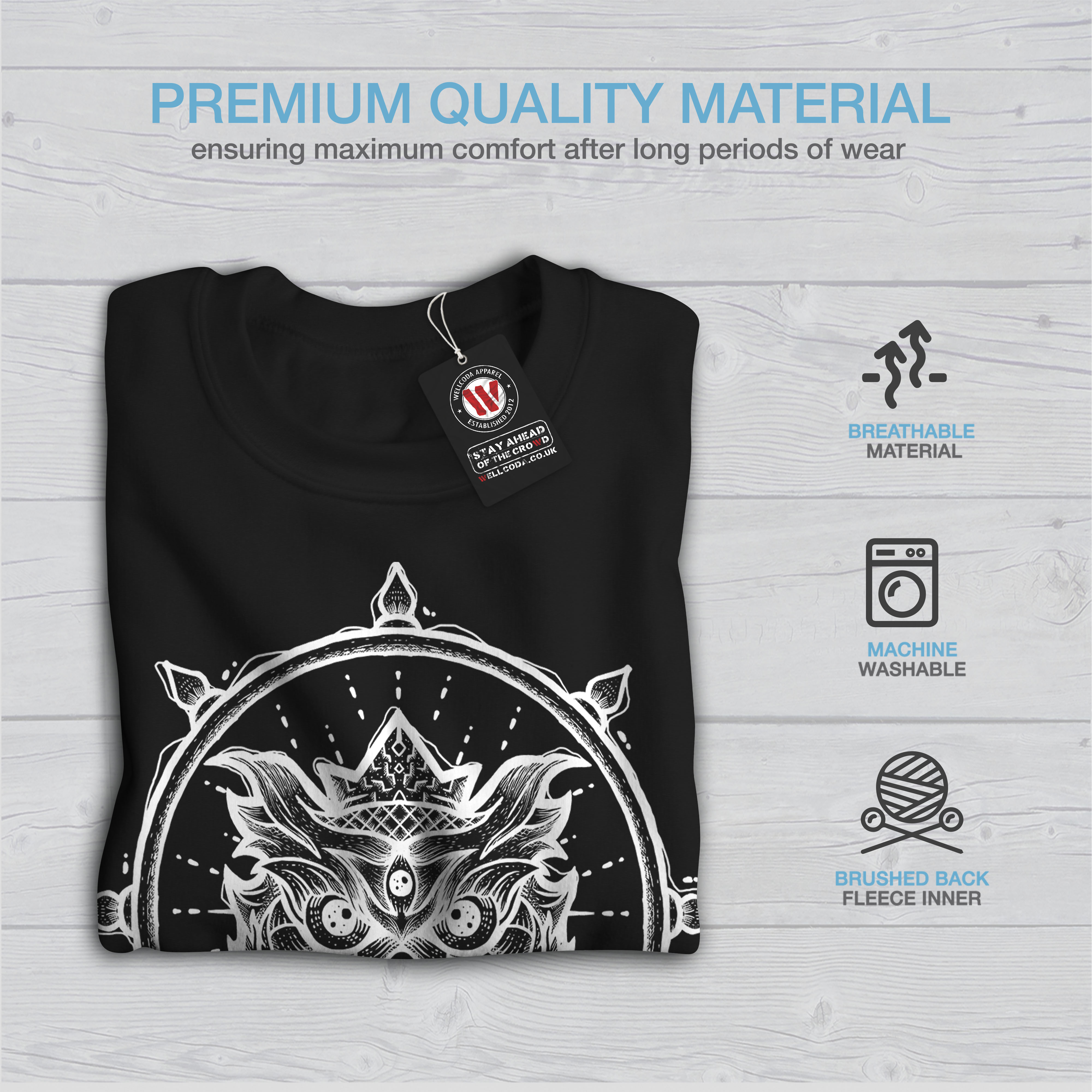 Sweatshirt Spiritual Owl Men New Black Fashion xvwSO0U