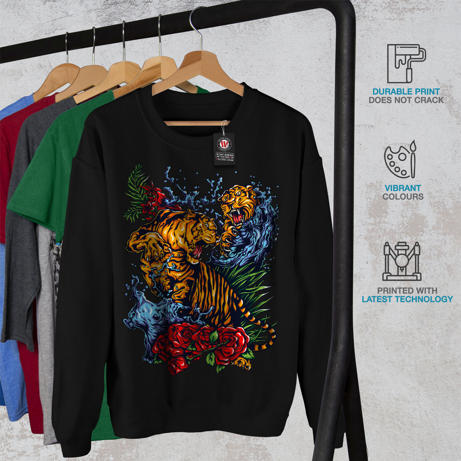 Sweat Tigre Nouveau Noir Sauvage Homme rzqwx0r