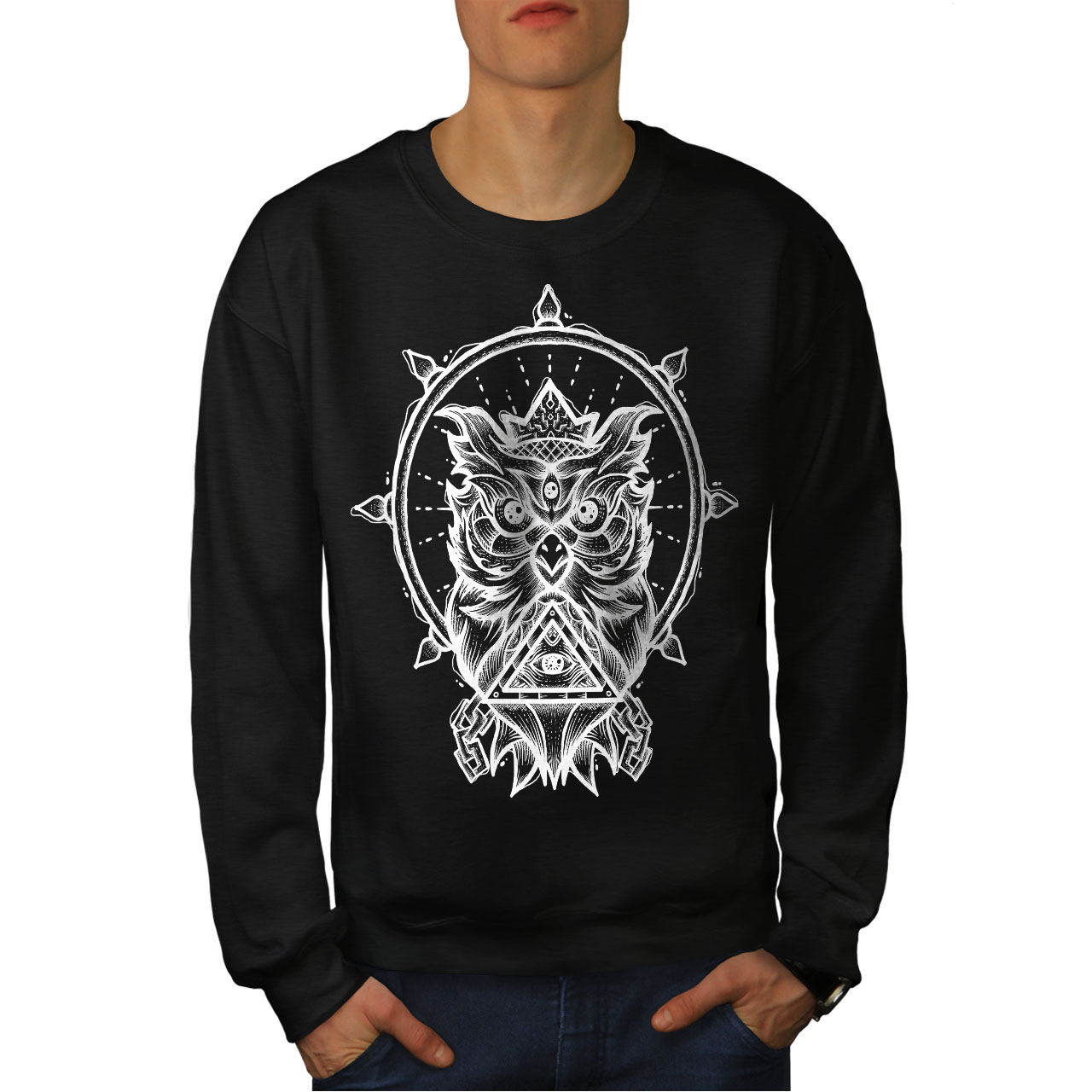Sweatshirt Spiritual Owl Men New Black Fashion xvwSO0U