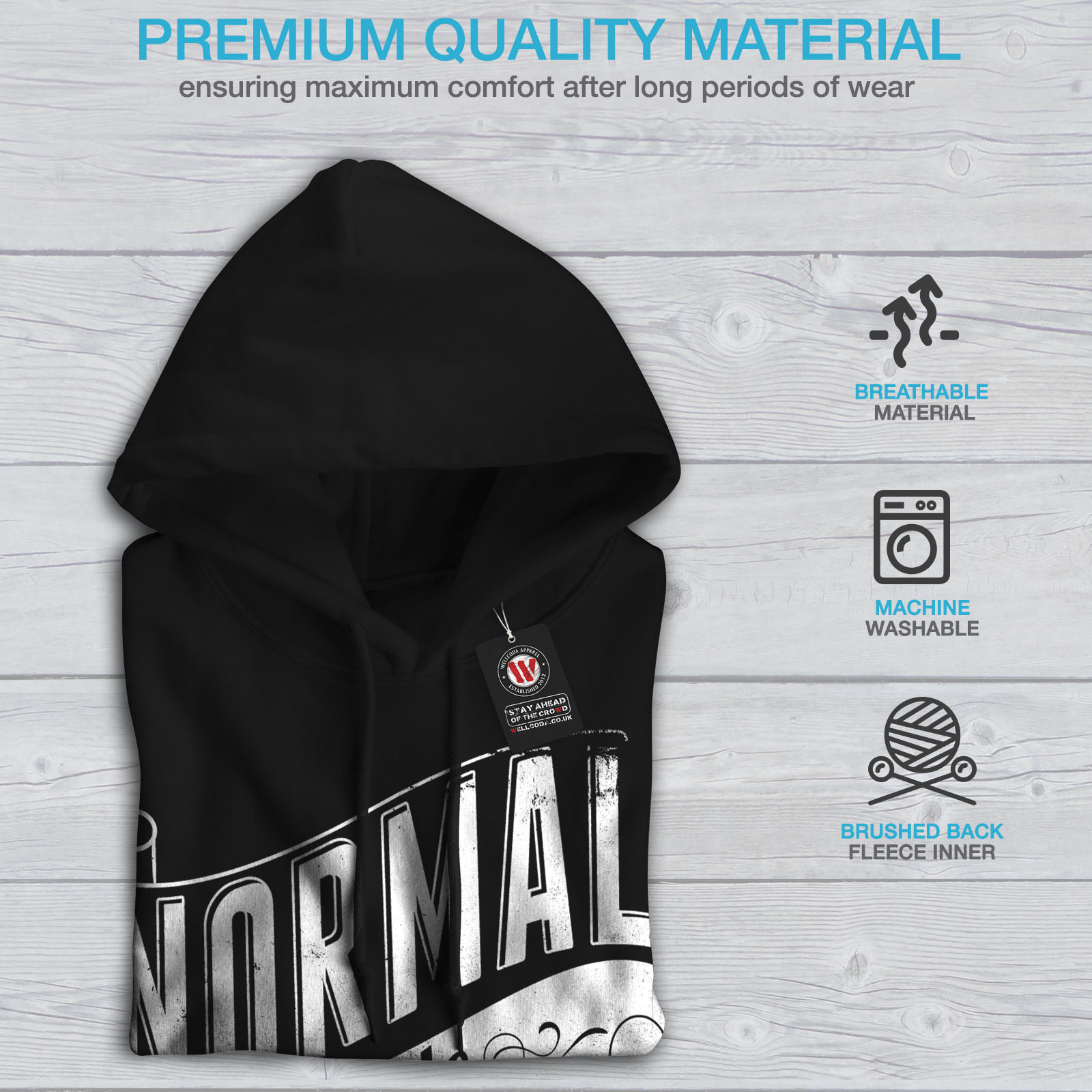 Funny Casual Hooded Sweatshirt Wellcoda Normal Is Weird Slogan Womens Hoodie
