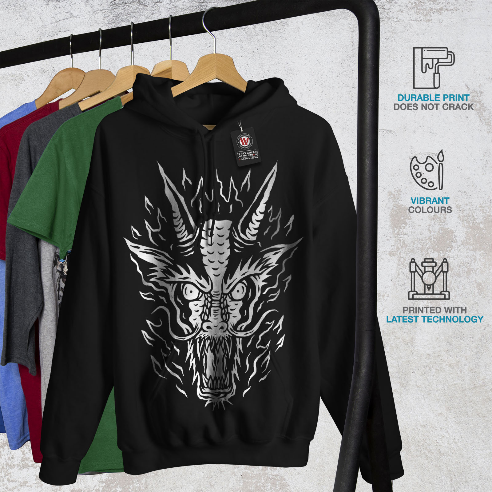 Felpa Wellcoda Felpa Casual Mens con New nera cappuccio rrqwTSa