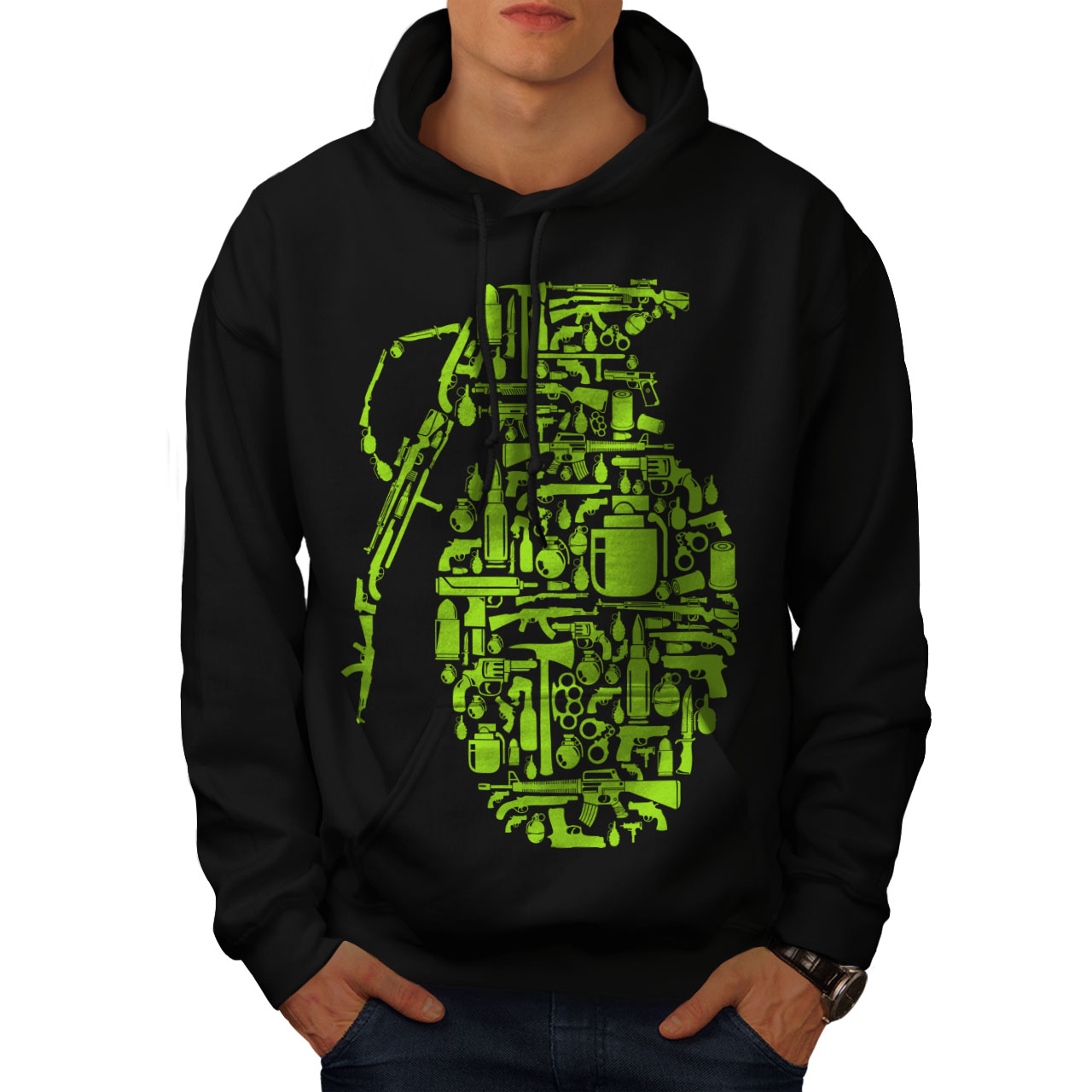wellcoda America Flag Grenade USA Mens Sweatshirt Casual Jumper
