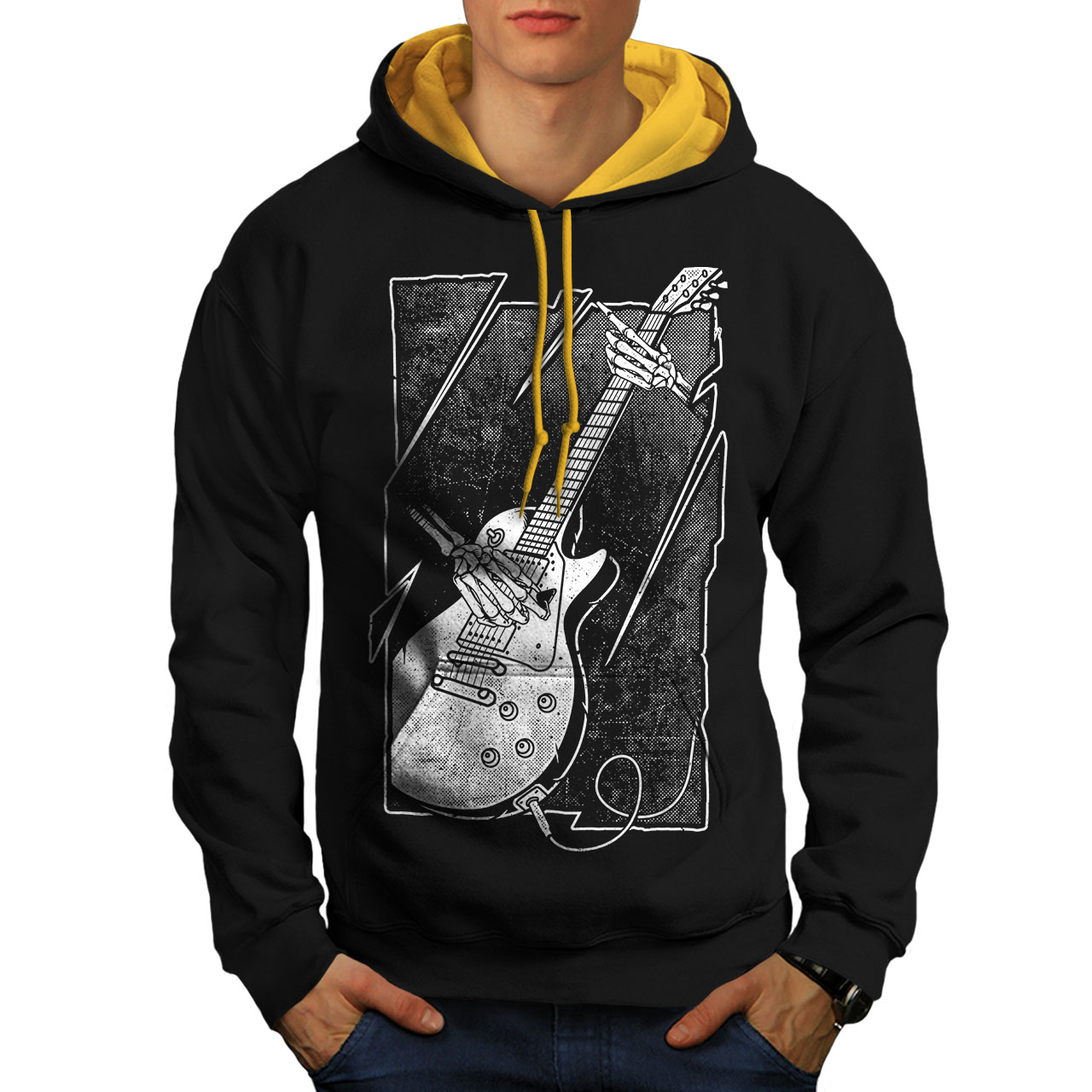 Skull Music Bass Guitar Men Long Sleeve T-shirt NEWWellcoda