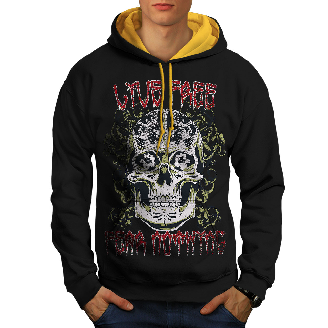 no fear hoodie skull
