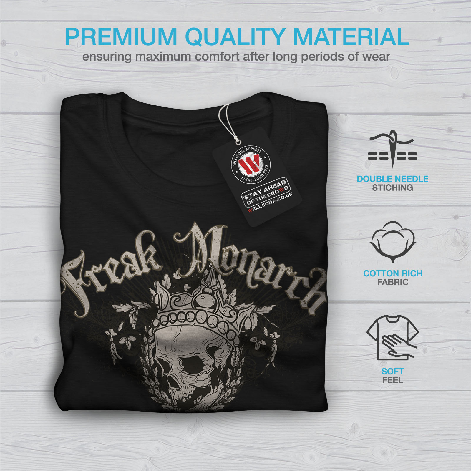 Wellcoda Freak Crazy Mens T-shirt, King Graphic Design Printed Tee | eBay