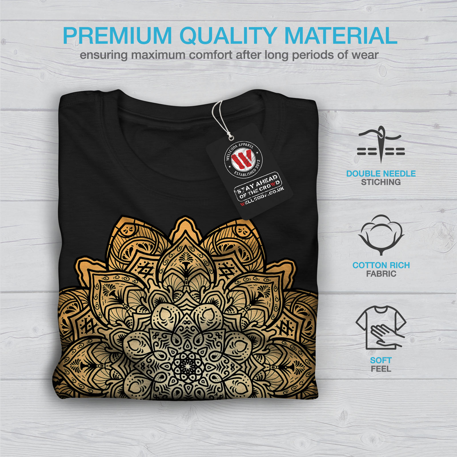 Yoga JANTRA design grafico stampato T-shirt Wellcoda Mandala Arte Da Uomo T-shirt