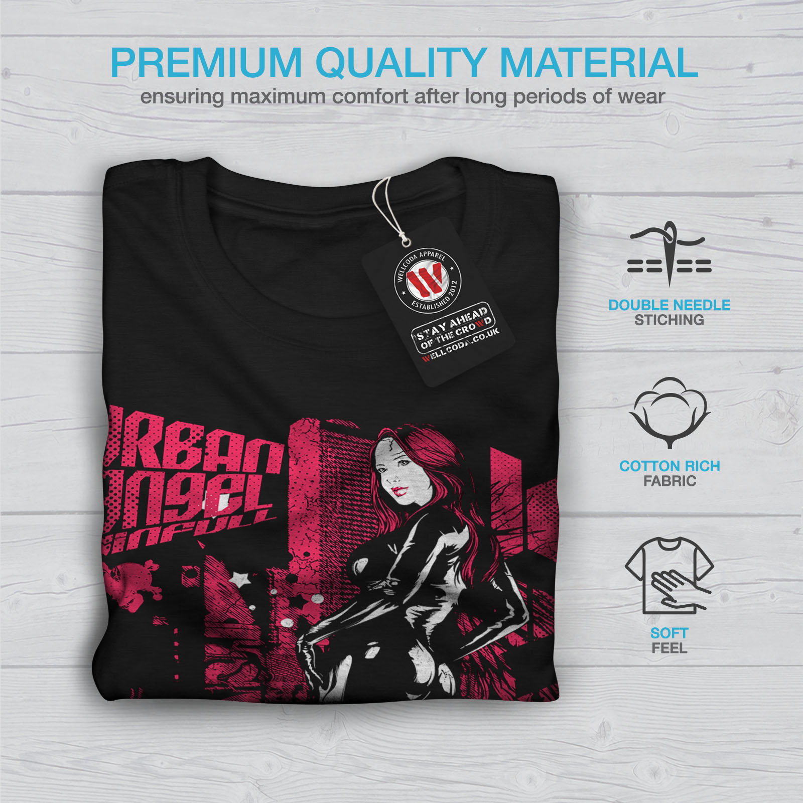 jaspeado Wellcoda Big Cat Bestia Salvaje Para Mujer T-Shirt Tee Casual de diseño impreso