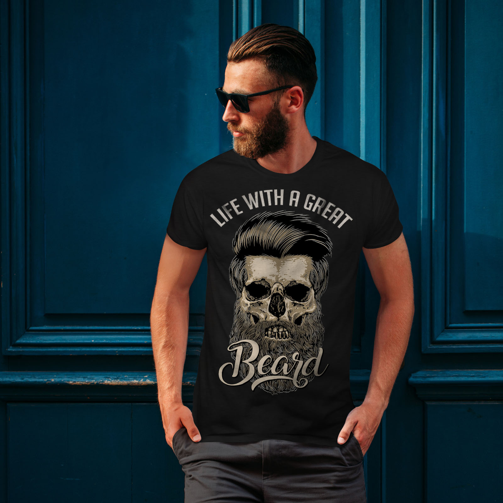 Wellcoda Life With Beard Skull Mens T Shirt Graphic Design Printed Tee Ebay Wellcoda Life With Beard Skull Mens T Shirt Graphic Design Printed Tee Ebay