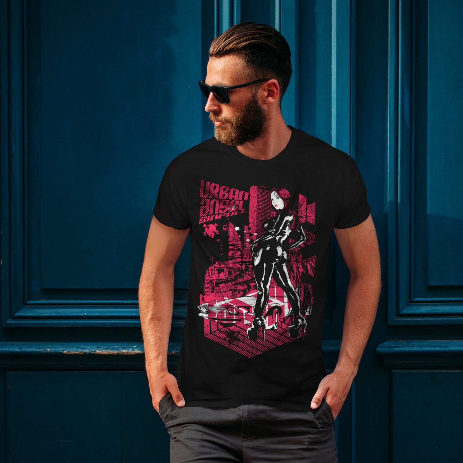 jaspeado Wellcoda Big Cat Bestia Salvaje Para Mujer T-Shirt Tee Casual de diseño impreso