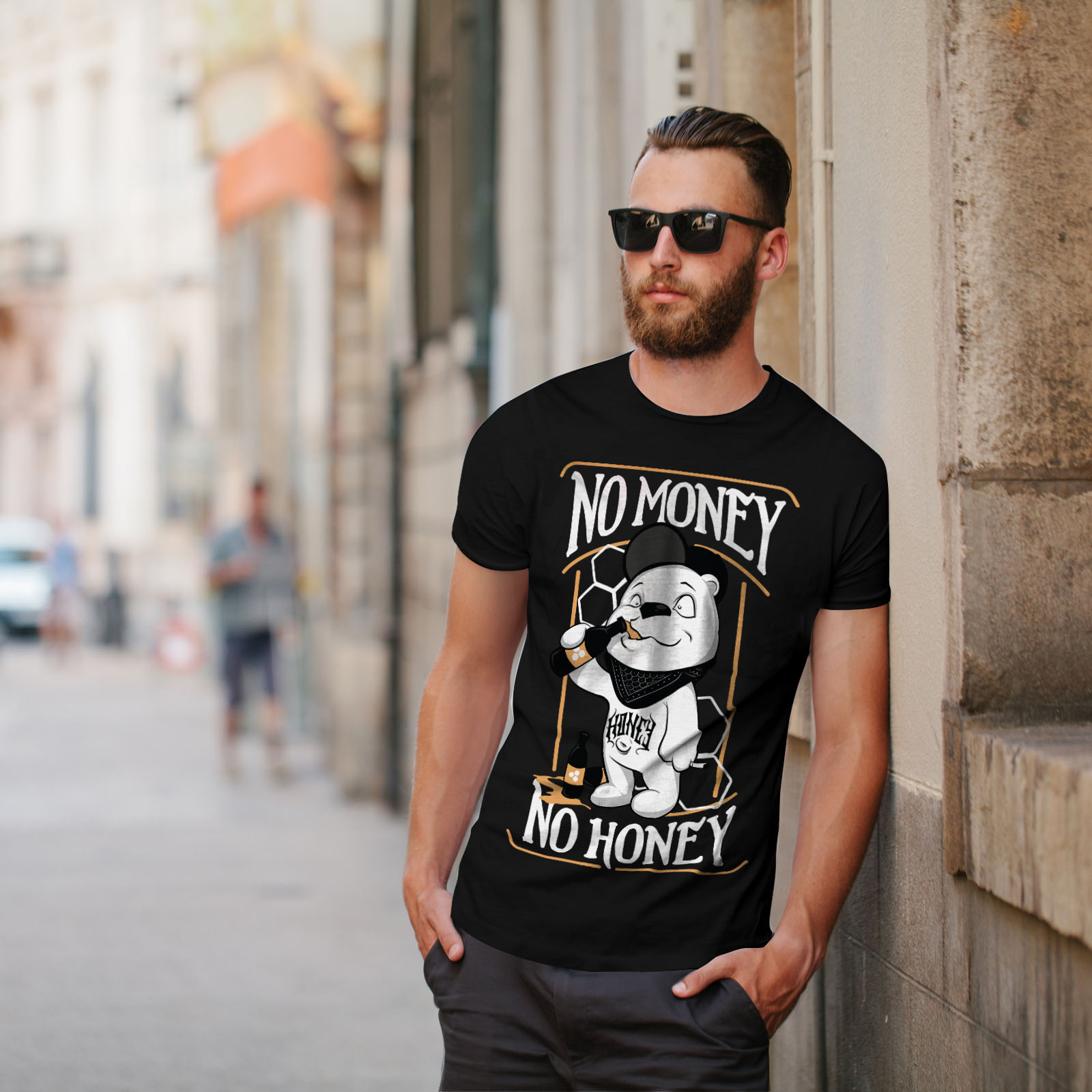 Graphic Design Wellcoda No Money Honey Beer Funny Mens Long Sleeve T-shirt 