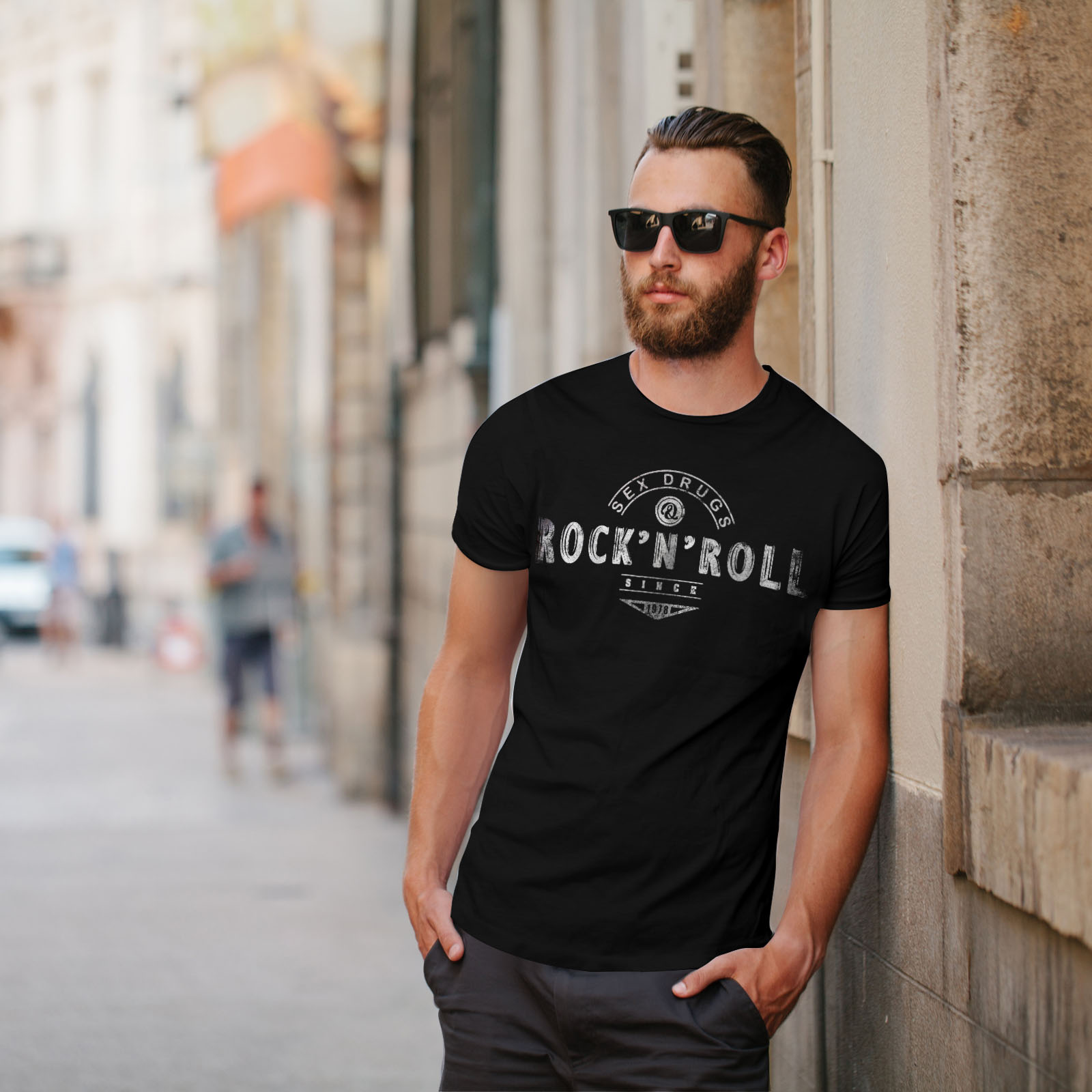 Wellcoda Rebel Punk Slogan Mens Long Sleeve T-shirt Rockstar Graphic Design