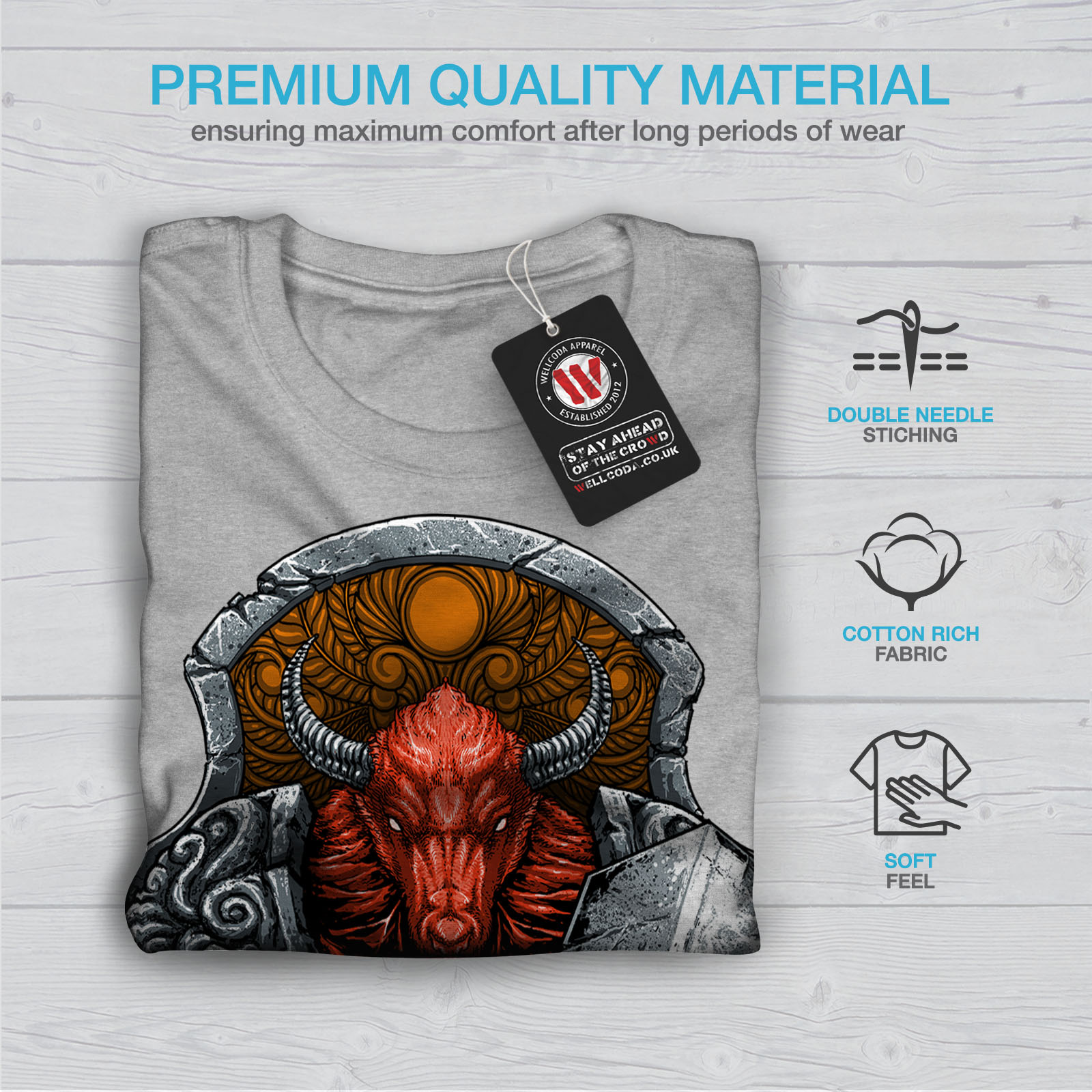 Wellcoda Satan Devil Bull Horror Mens T-shirt, Graphic Design Printed ...