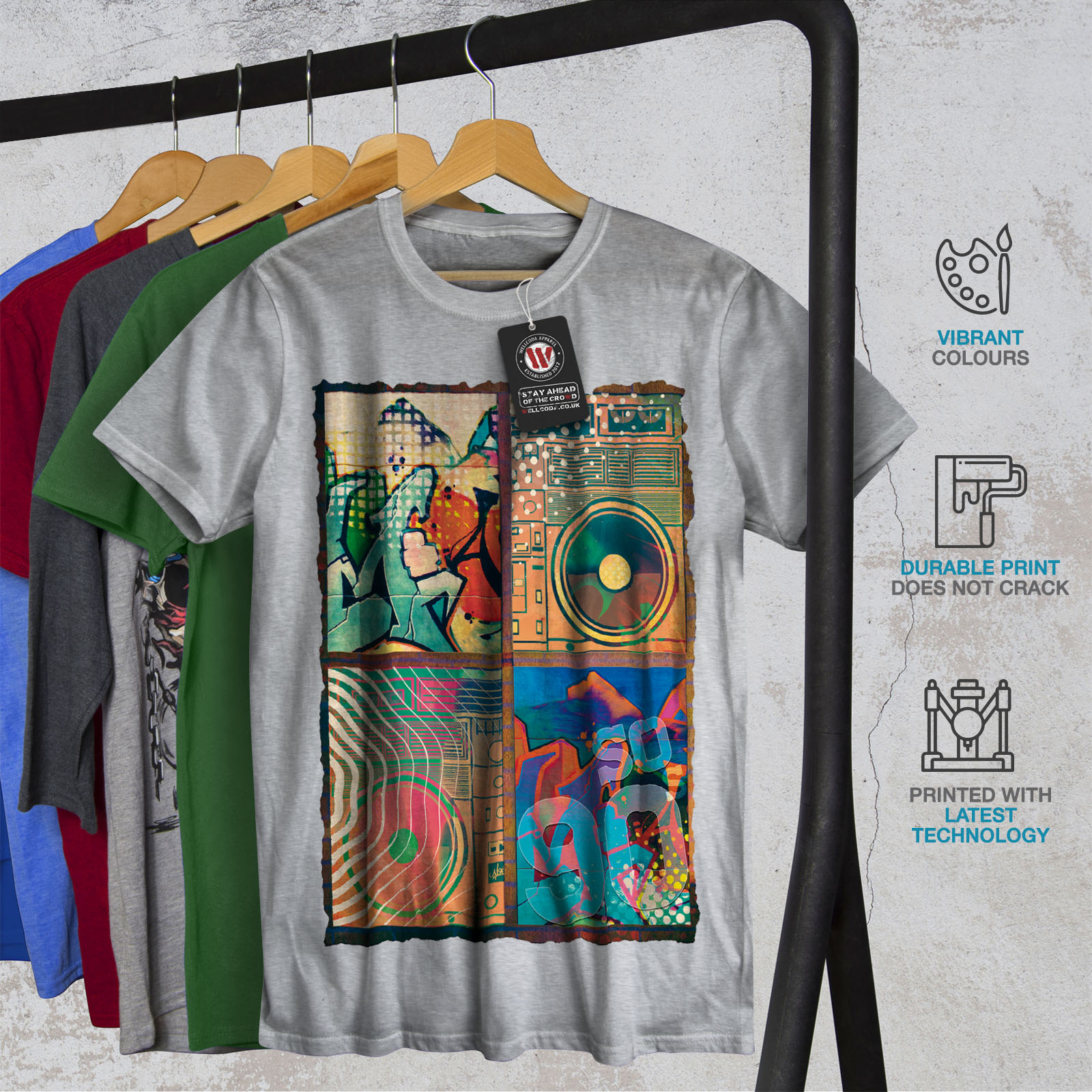 Wellcoda Urban Rap Street Music Mens Tshirt, Art Graphic