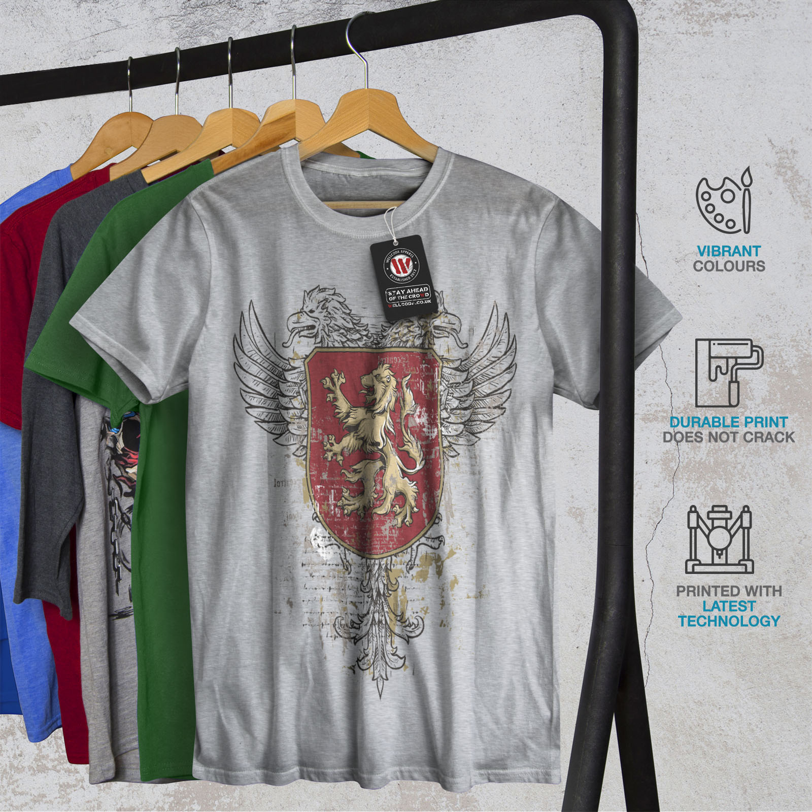 Wellcoda Medieval War Flag Mens Long Sleeve T-shirt Battle Graphic Design