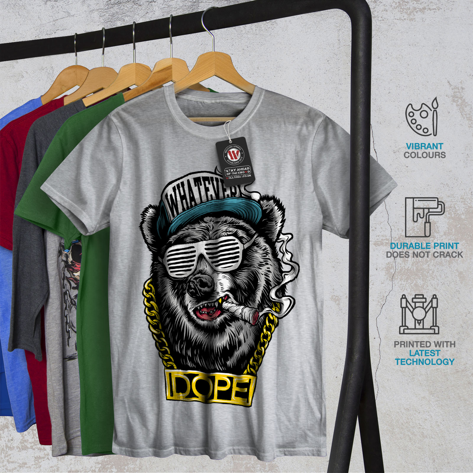 Wellcoda Chain Swag Bear Fashion Mens T-shirt, Graphic Design Printed ...