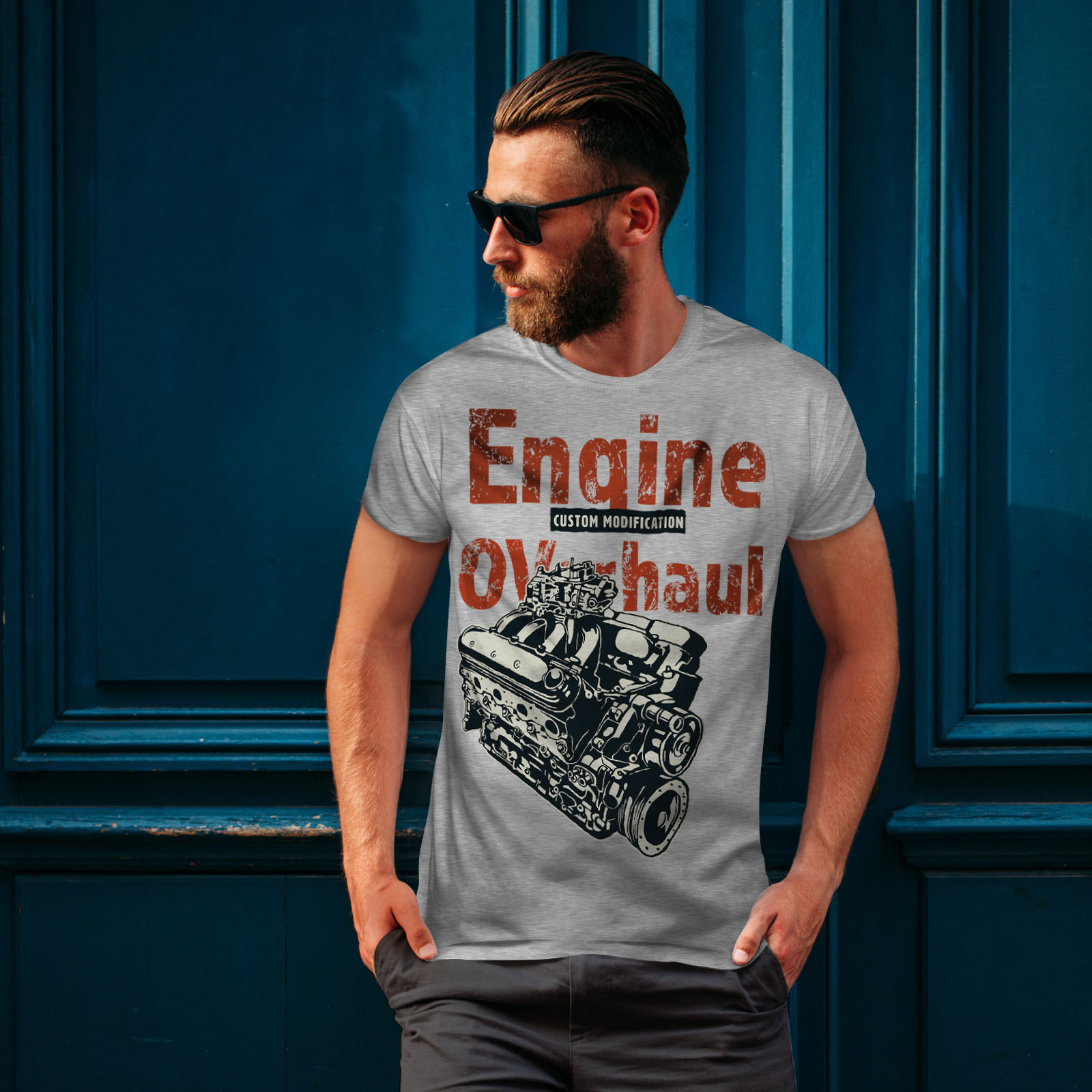 Wellcoda Auto Mechanic cool Vintage Herren T-Shirt, Grafikdesign