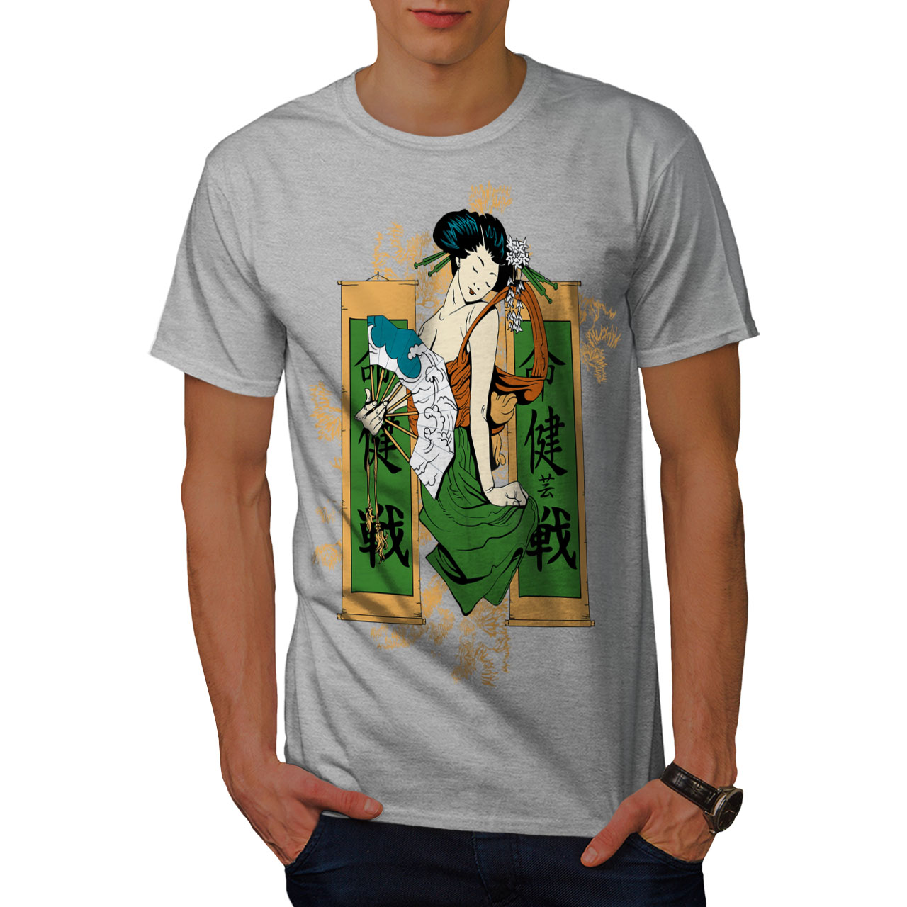 Wellcoda Japanese Girl Mens T Shirt Katana Graphic Design Printed Tee Ebay